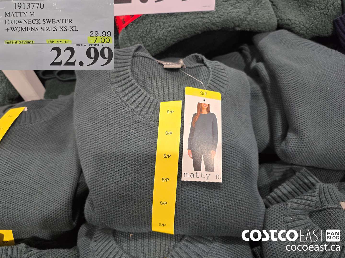 1913770 MATTY M CREWNECK SWEATER +WOMENS SIZES XS-XL ($7.00 INSTANT SAVINGS EXPIRES ON 2025-11-20) $22.99