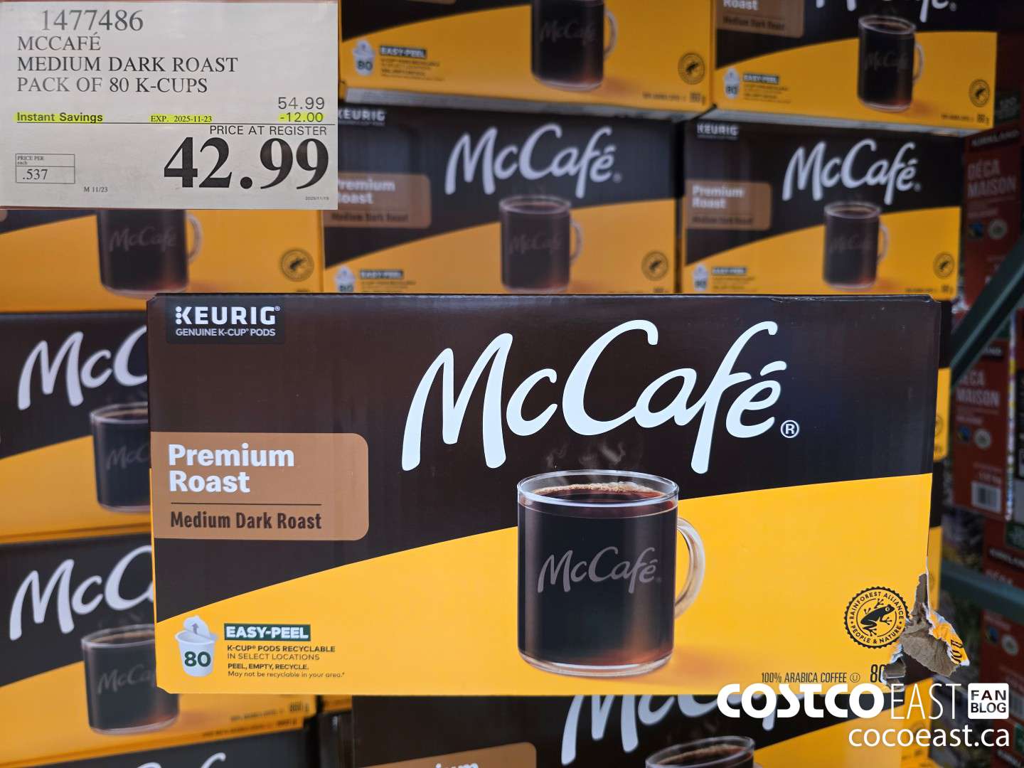 1477486 MCCAFE MEDIUM ROAST PACK OF 80 K-CUPS ($12.00 INSTANT SAVINGS EXPIRES ON 2025-11-23) $42.99