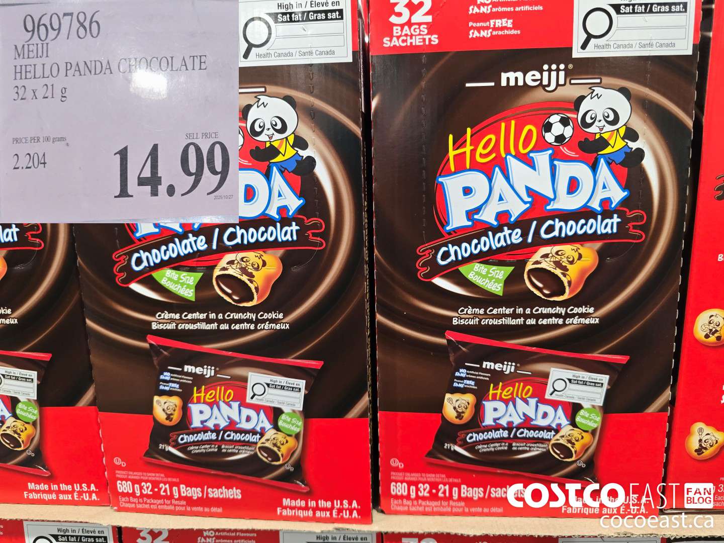 969786 MEIJI HELLO PANDA CHOCOLATE 32 X 21 G $14.99