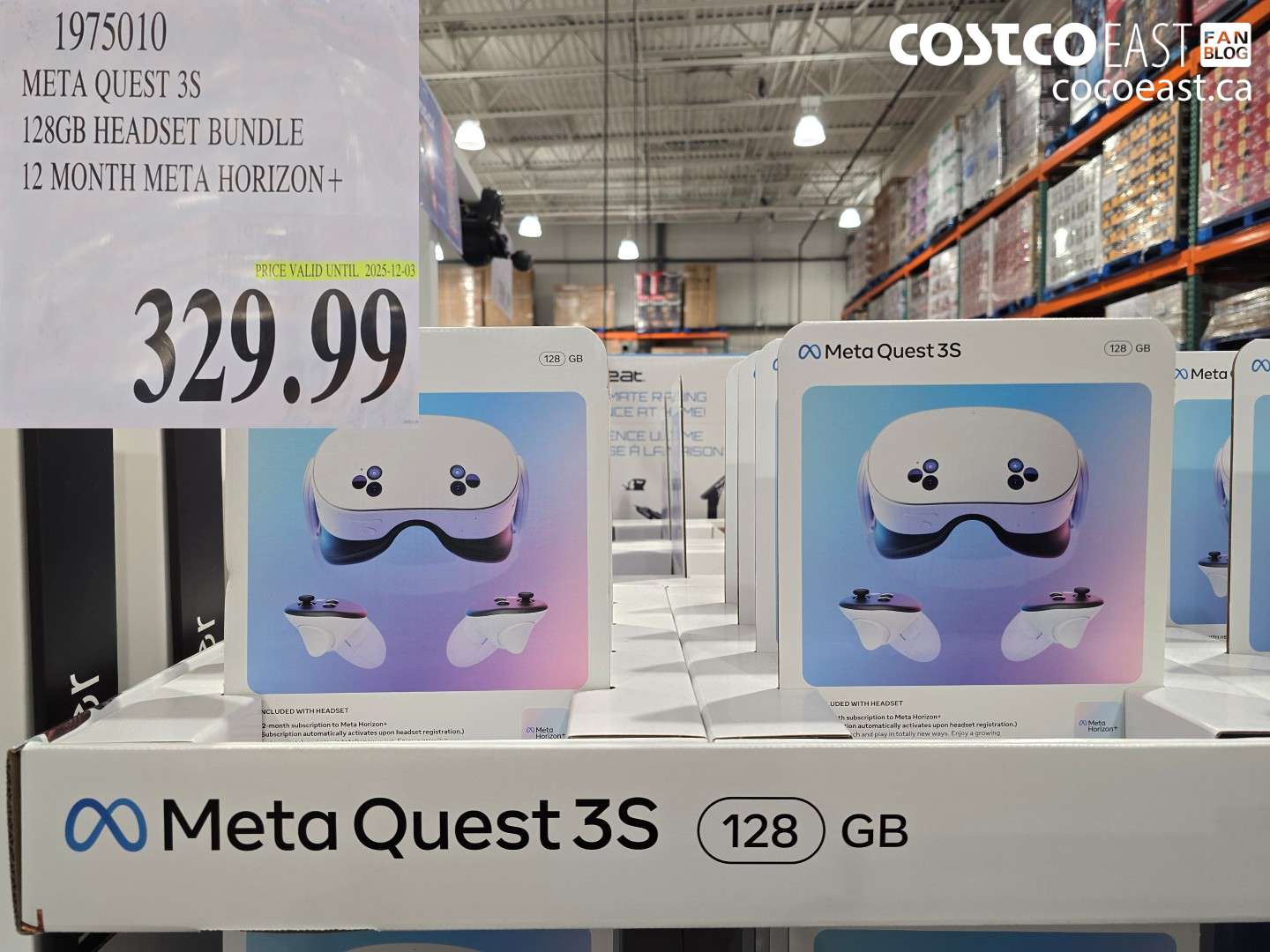 1975010 META QUEST 3S 128GB HEADSET BUNDLE 12 MONTH META HORIZON+ $329.99