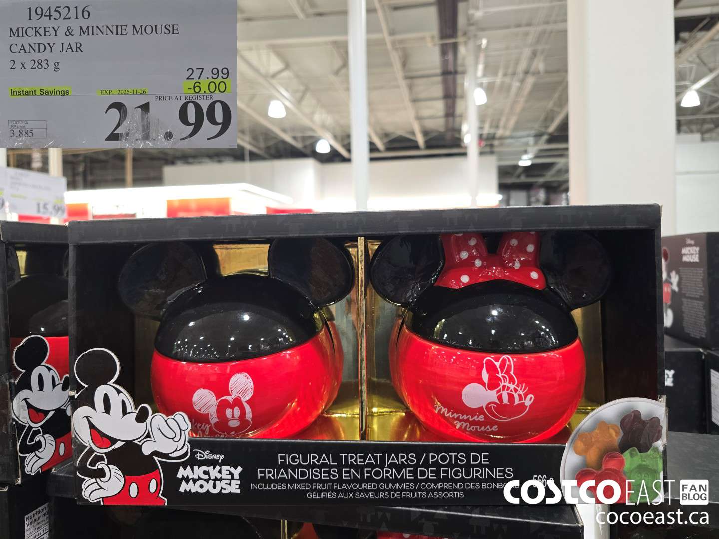 1945216 MICKEY & MINNIE MOUSE CANDY JAR 2 X 283 g ($6.00 INSTANT SAVINGS EXPIRES ON 2025-11-26) $21.99
