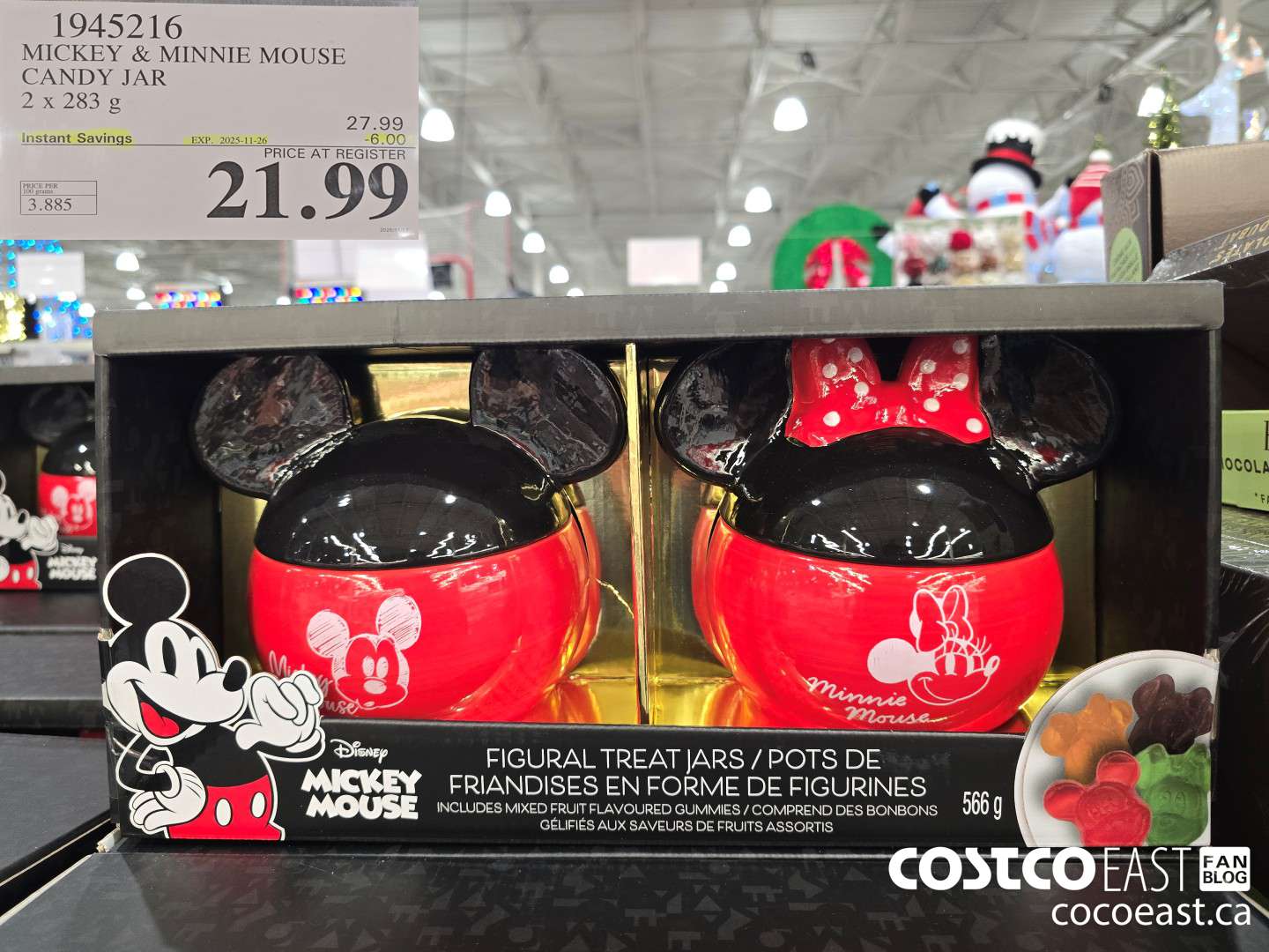 1945216 MICKEY & MINNIE MOUSE CANDY JAR 2 X 283 g ($6.00 INSTANT SAVINGS EXPIRES ON 2025-11-26) $21.99