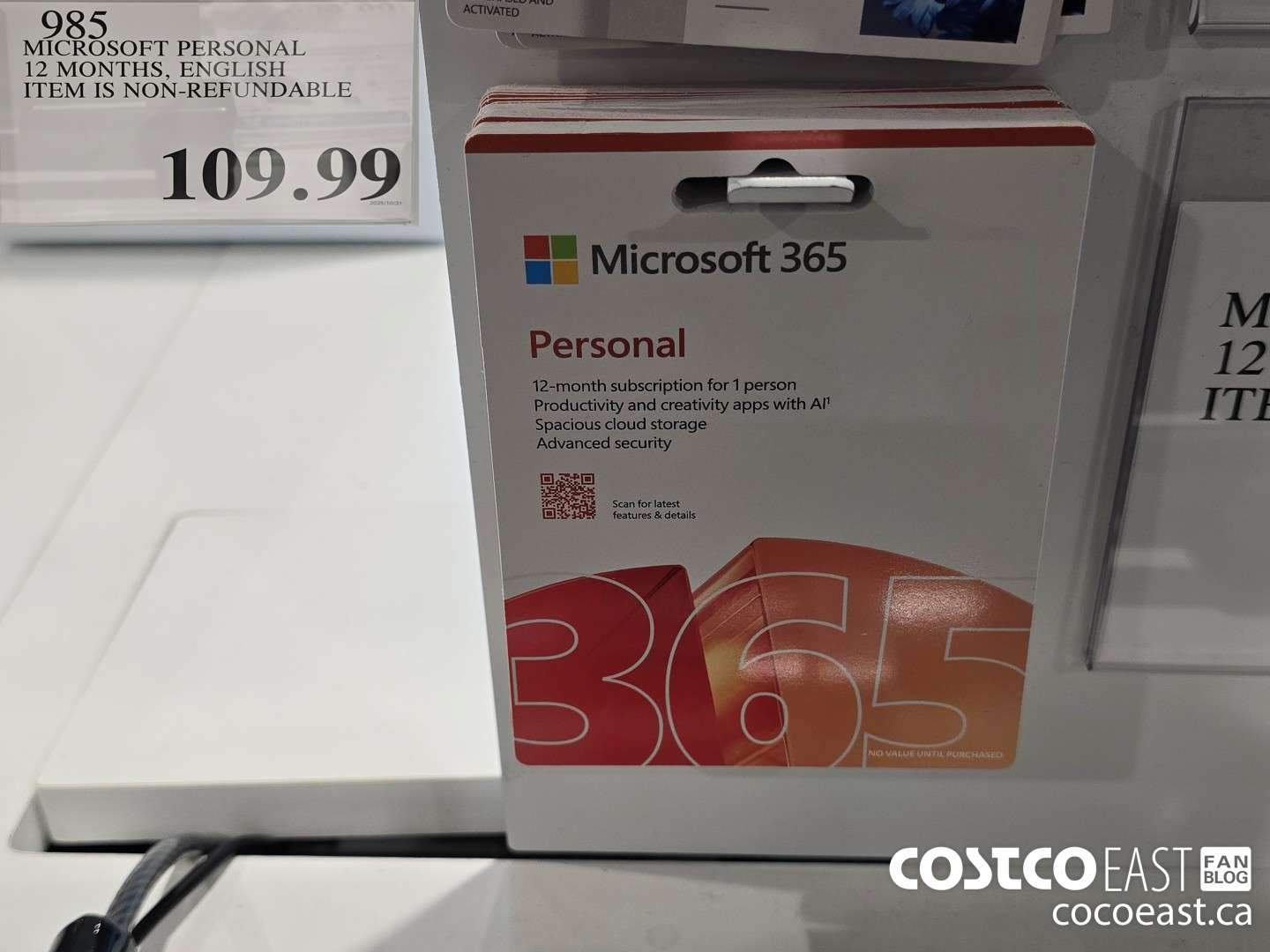 985 MICROSOFT PERSONAL 12 MONTHS, ENGLISH ITEM IS NON-REFUNDABLE $109.99