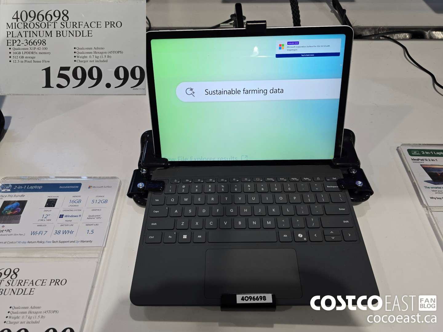 4096698 MICROSOFT SURFACE PRO PLATINUM BUNDLE EP2-36698 $1599.99