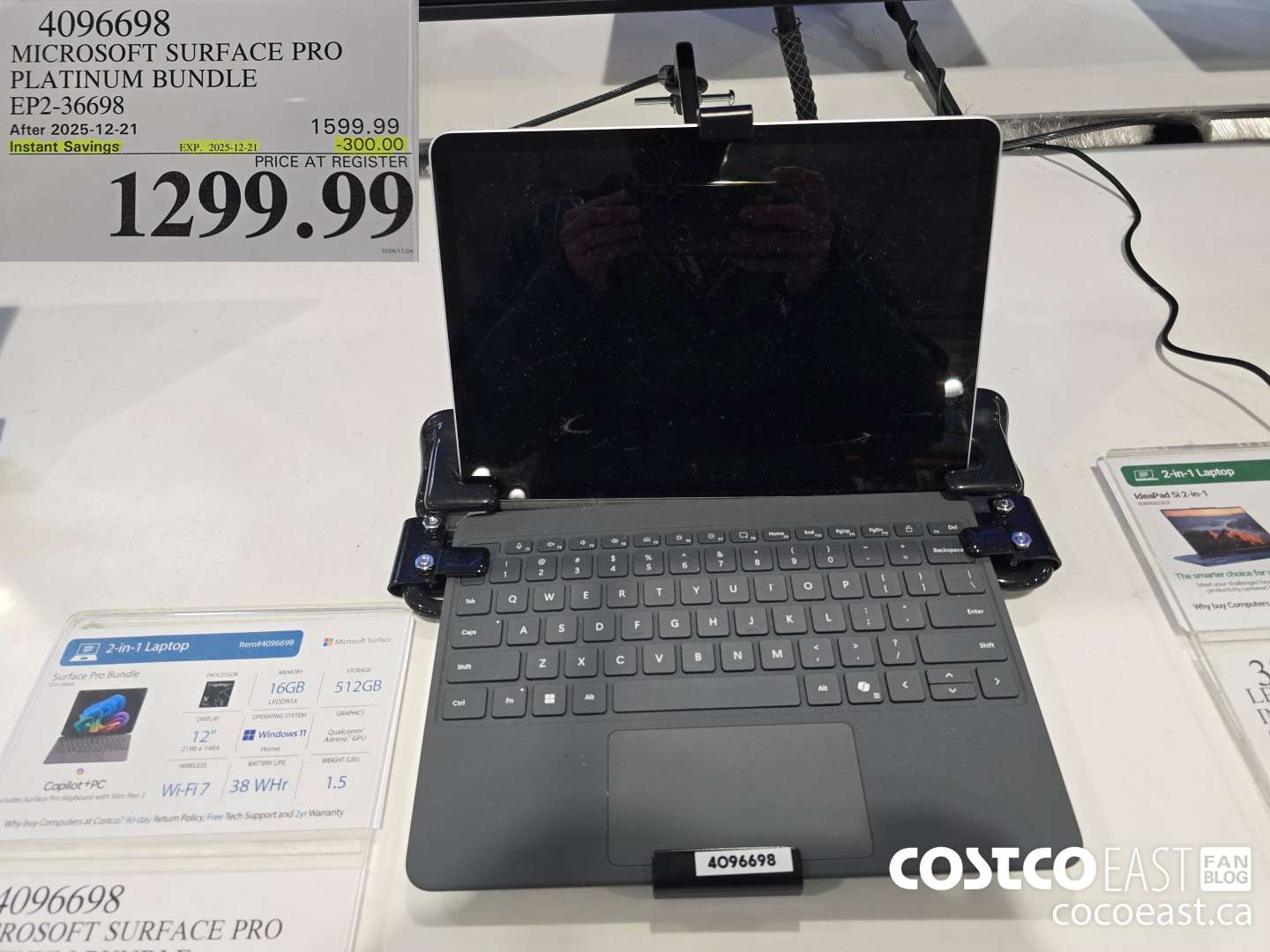 4096698 MICROSOFT SURFACE PRO PLATINUM BUNDLE EP2-36698 ($300.00 INSTANT SAVINGS EXPIRES ON 2025-12-21) $1299.99