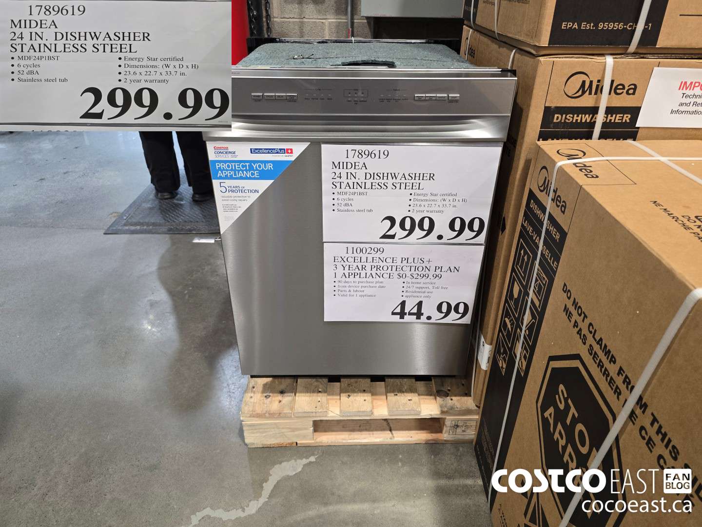 1789619 MIDEA 24 IN. DISHWASHER STAINLESS STEEL $299.99