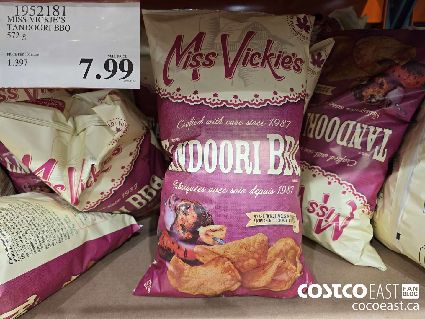 1952181 MISS VICKIE'S TANDOORI BBQ 572 G $7.99