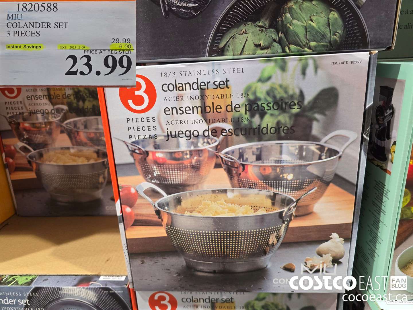 1820588 MIU COLANDER SET PACK OF 3 ($6.00 INSTANT SAVINGS EXPIRES ON 2025-11-09) $23.99