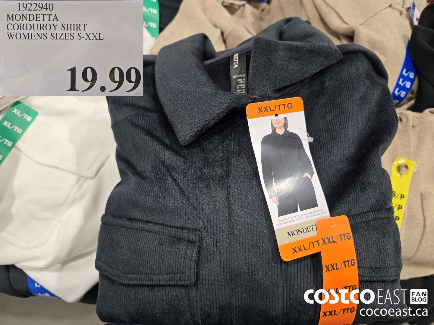 1922940 MONDETTA CORDUROY SHIRT WOMENS SIZES S-XXL $19.99