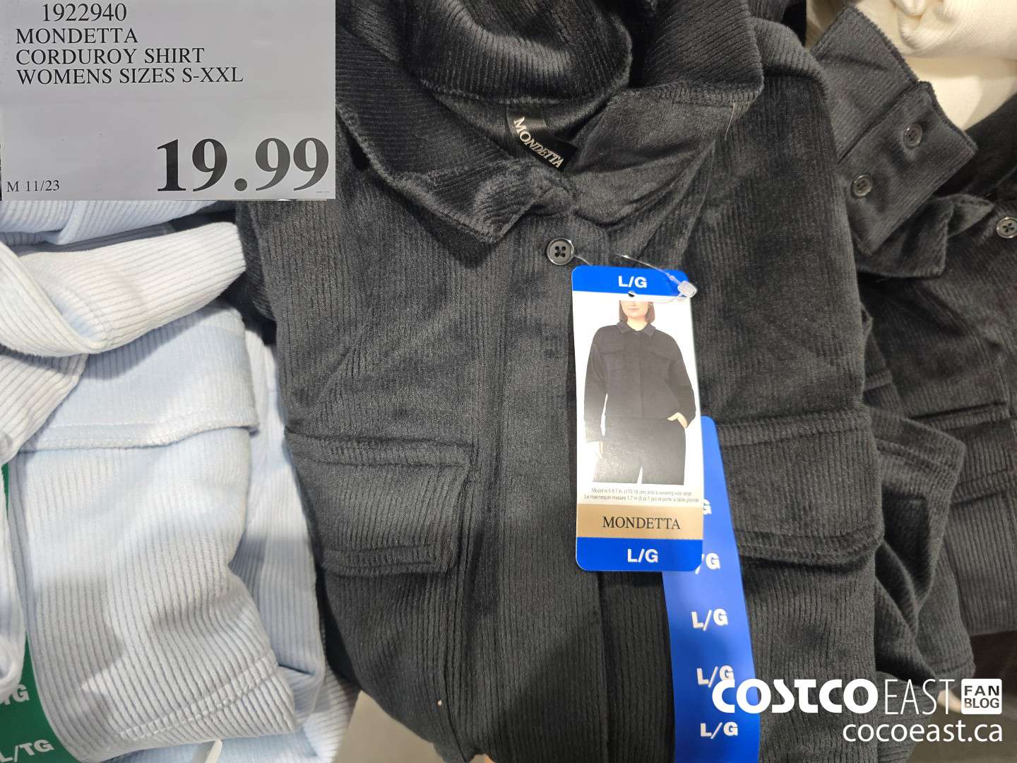 1922940 MONDETTA CORDUROY SHIRT WOMENS SIZES S-XXL $19.99