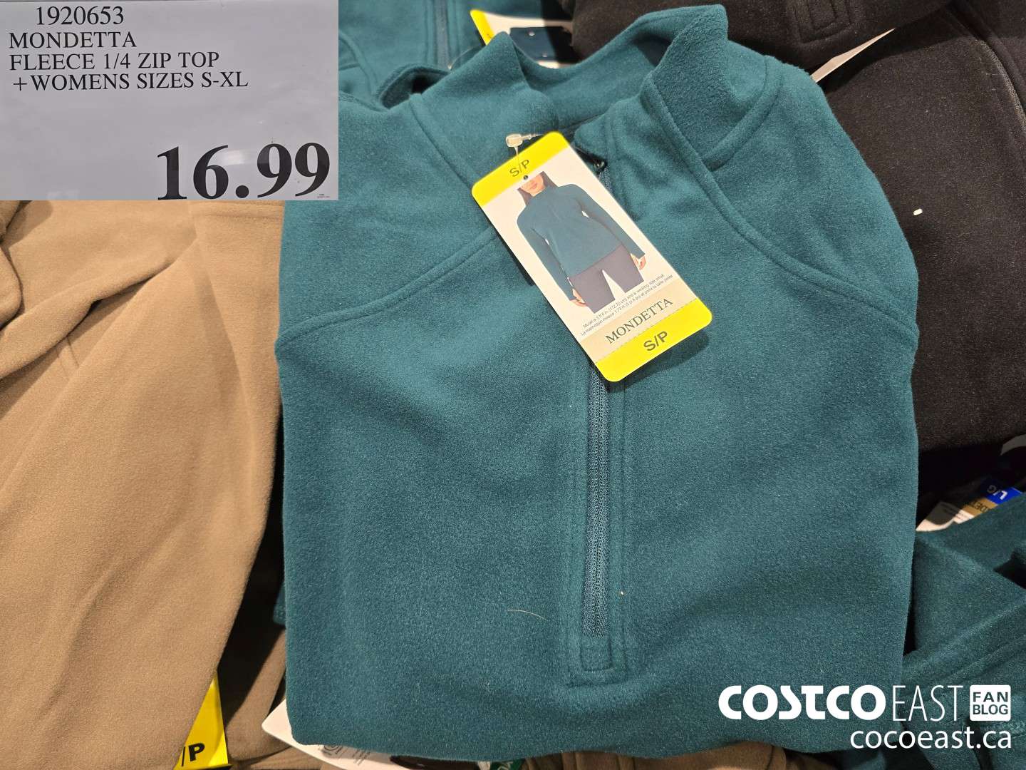 1920653 MONDETTA FLEECE 1/4 ZIP TOP +WOMENS SIZES S-XL $16.99