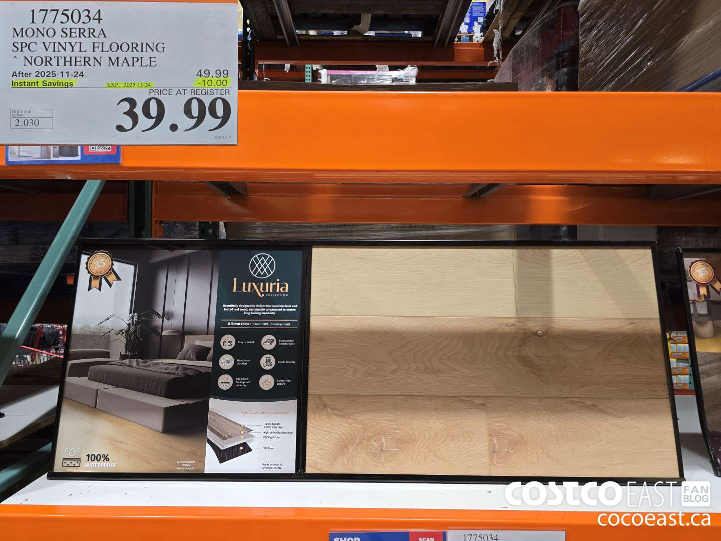 1775034 MONO SERRA SPC VINYL FLOORING NORTHERN MAPLE ($10.00 INSTANT SAVINGS EXPIRES ON 2025-11-24) $39.99