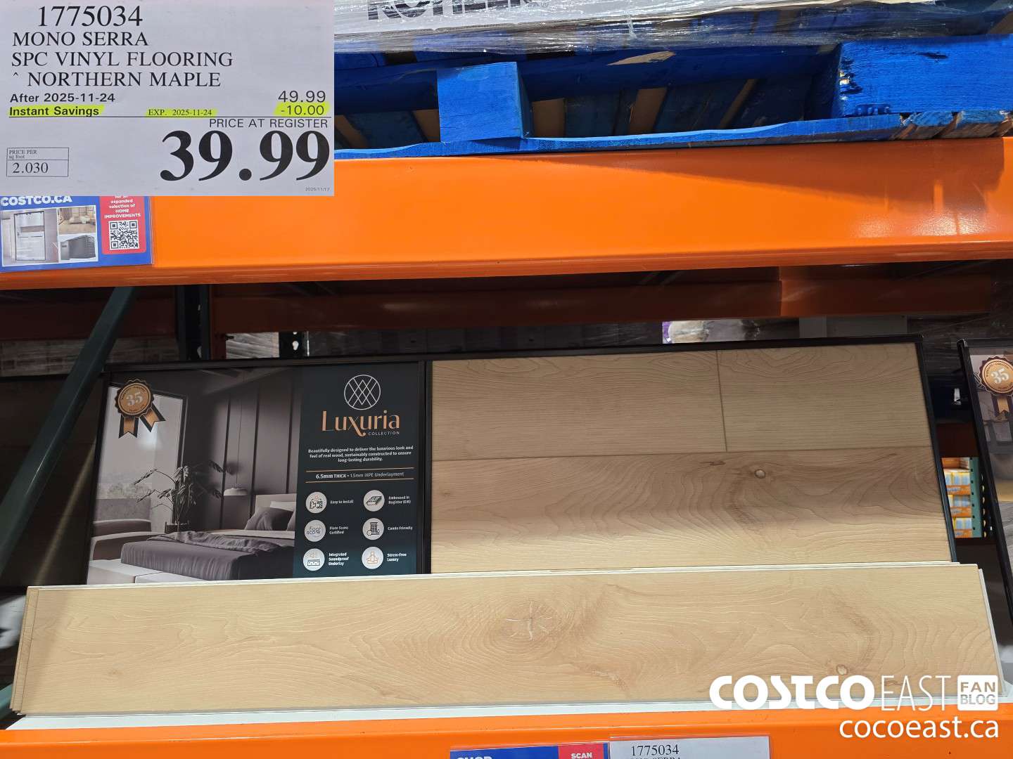 1775034 MONO SERRA SPC VINYL FLOORING NORTHERN MAPLE ($10.00 INSTANT SAVINGS EXPIRES ON 2025-11-24) $39.99