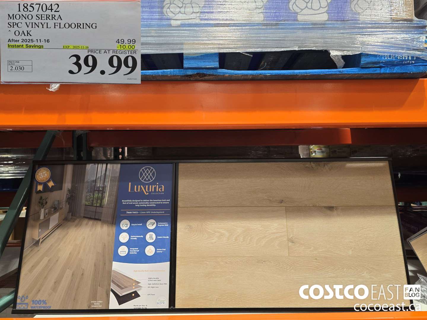 1857042 MONO SERRA SPC VINYL FLOORING OAK ($10.00 INSTANT SAVINGS EXPIRES ON 2025-11-16) $39.99