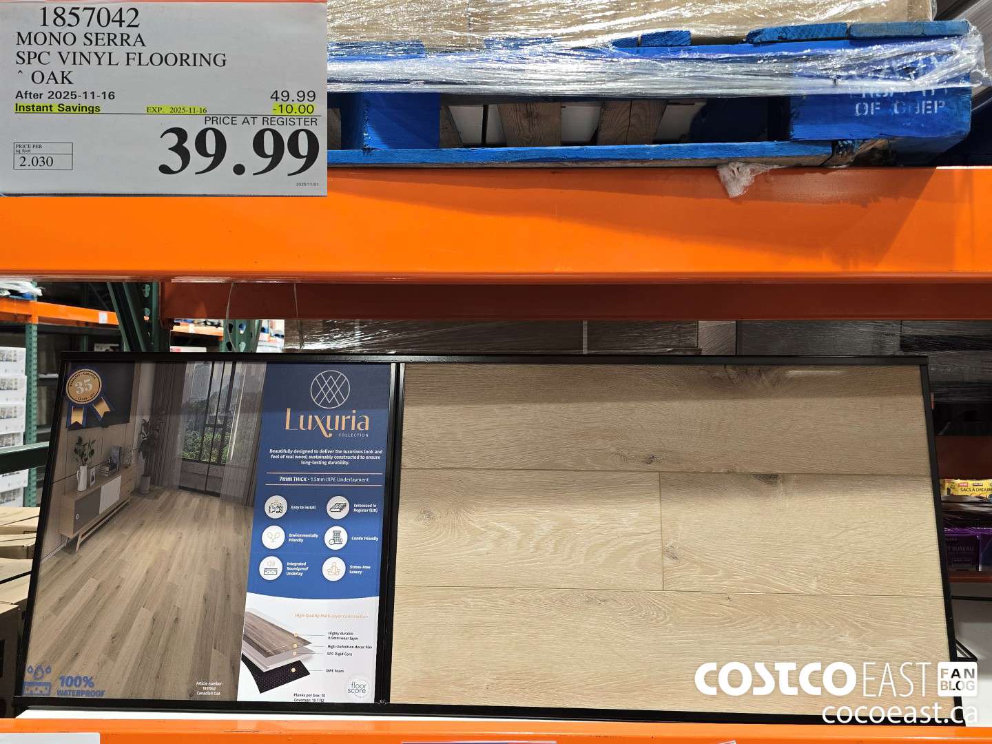 1857042 MONO SERRA SPC VINYL FLOORING OAK ($10.00 INSTANT SAVINGS EXPIRES ON 2025-11-16) $39.99