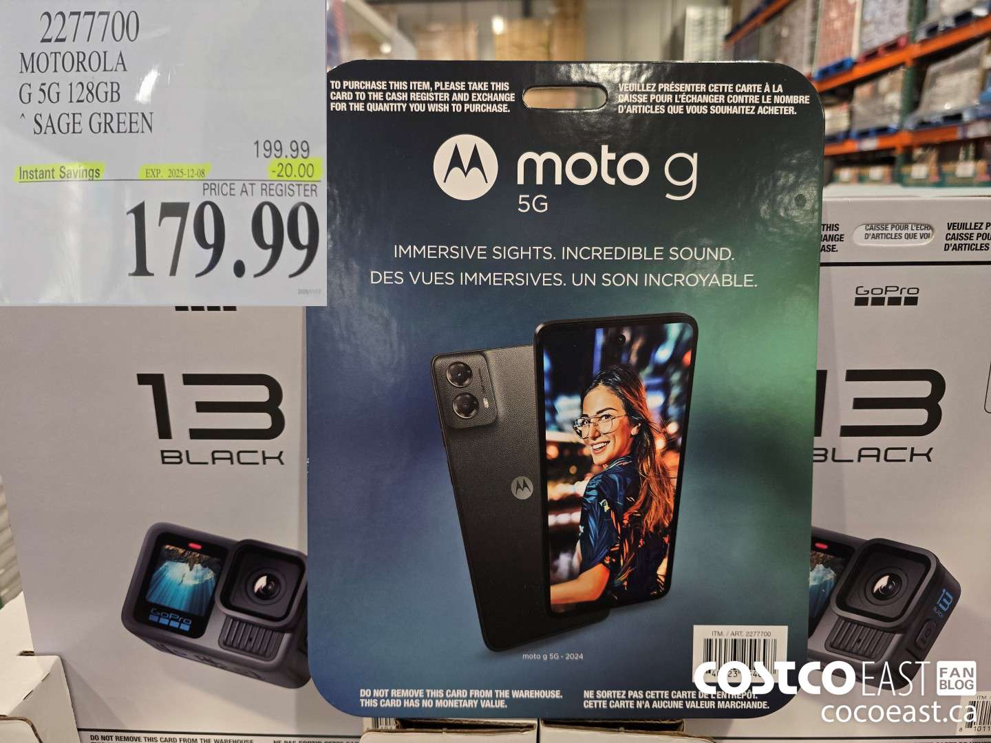 2277700 MOTOROLA G 5G 128GB SAGE GREEN ($20.00 INSTANT SAVINGS EXPIRES ON 2025-12-08) $179.99