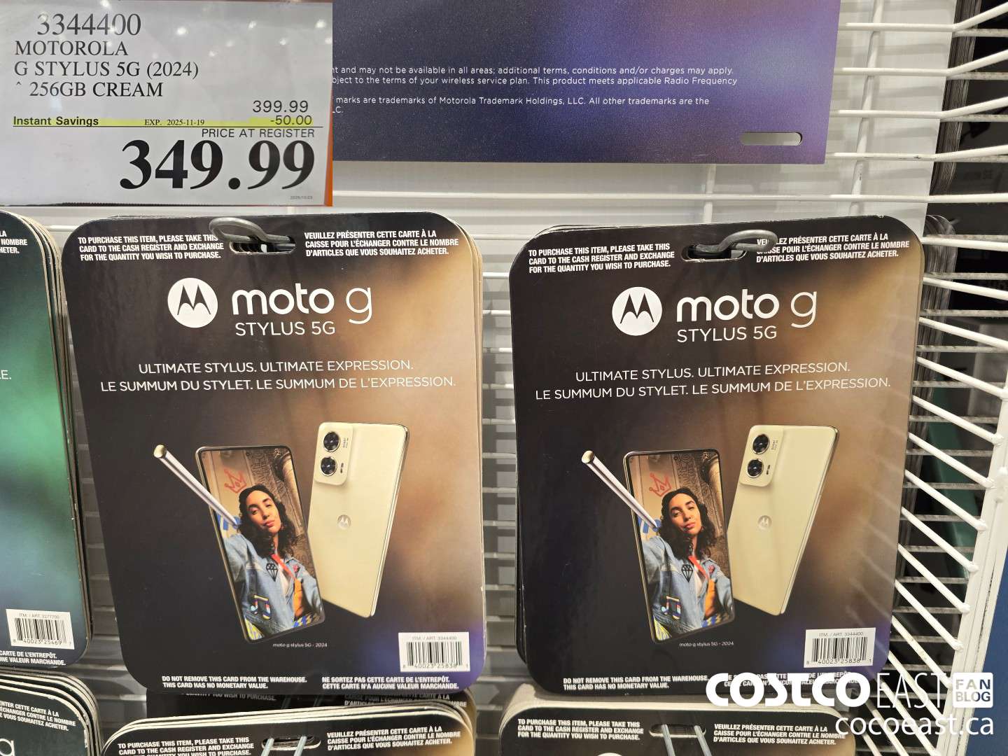 3344400 MOTOROLA G STYLUS 5G (2024) * 256GB CREAM ($50.00 INSTANT SAVINGS EXPIRES ON 2025-11-19) $349.99