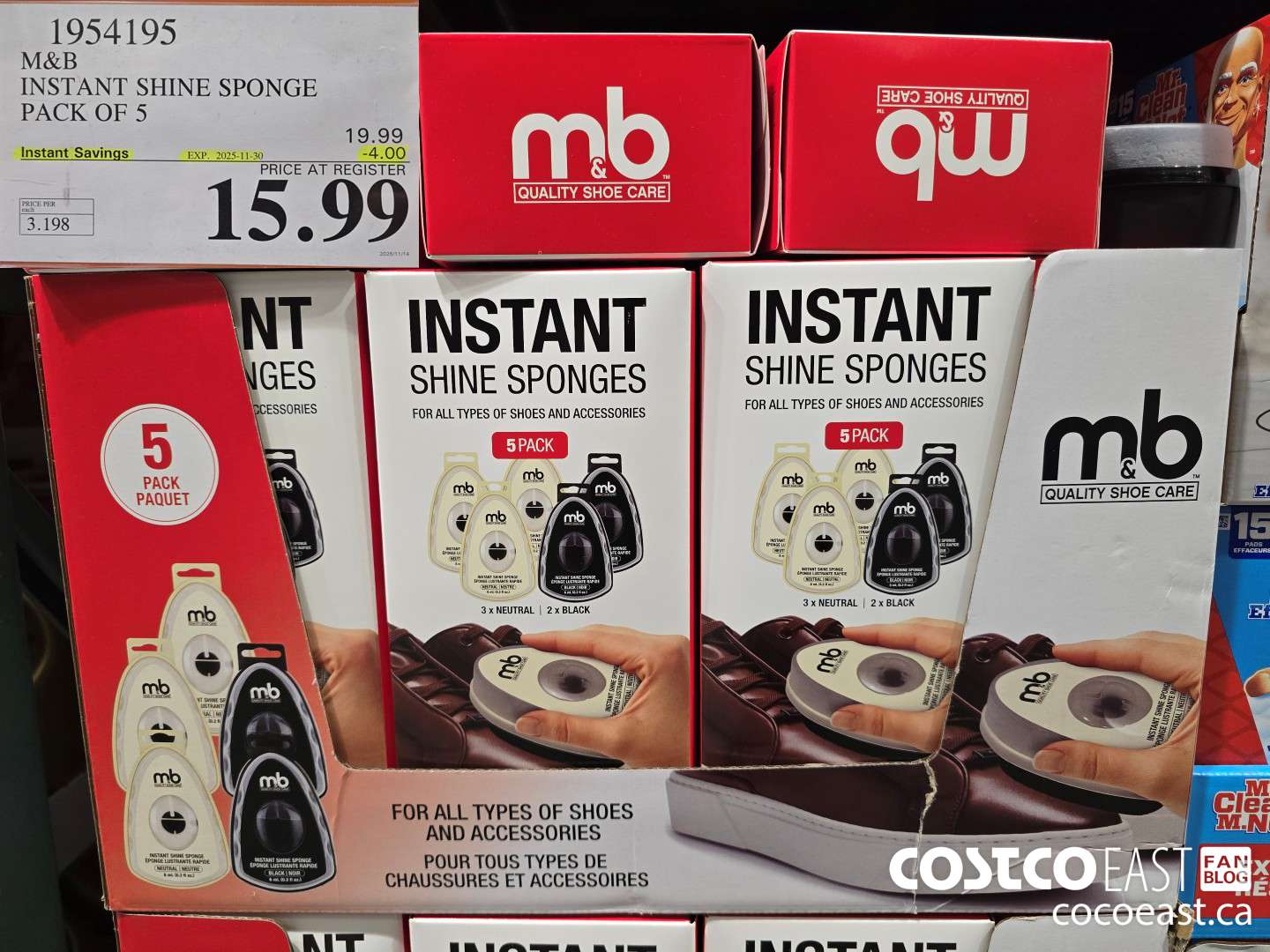 1954195 M & B INSTANT SHINE SPONGE PACK OF 5 ($4.00 INSTANT SAVINGS EXPIRES ON 2025-11-30) $15.99