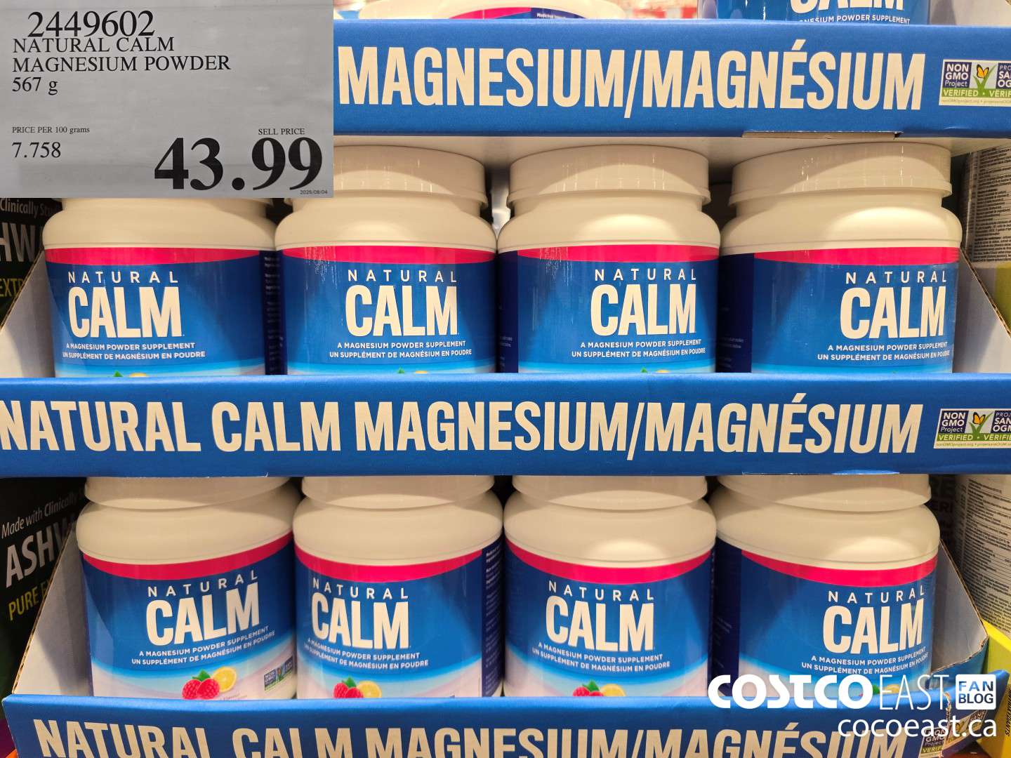 2449602 NATURAL CALM MAGNESIUM POWDER 567 G $43.99