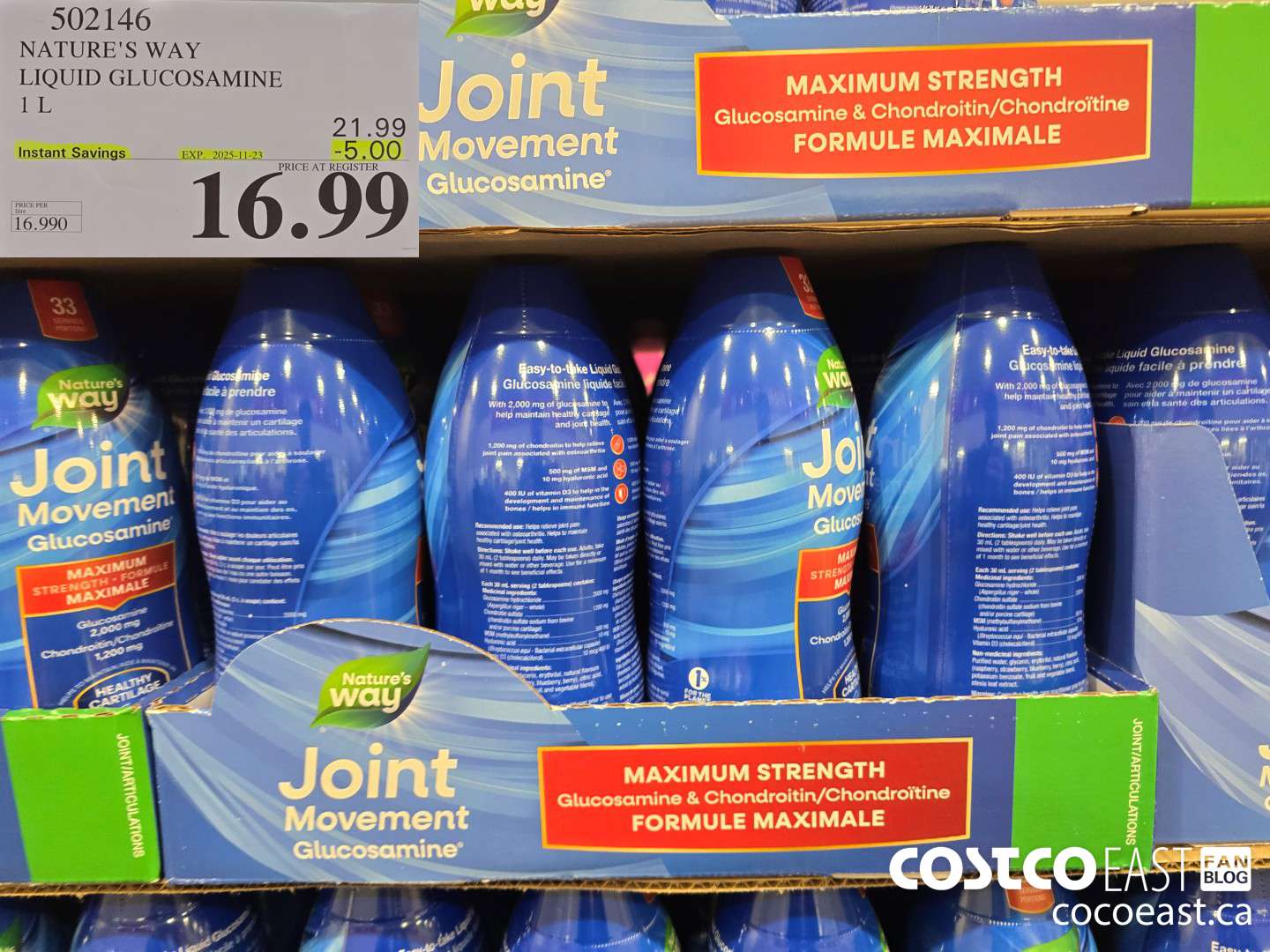 502146 NATURE'S WAY LIQUID GLUCOSAMINE 1L ($5.00 INSTANT SAVINGS EXPIRES ON 2025-11-23) $16.99