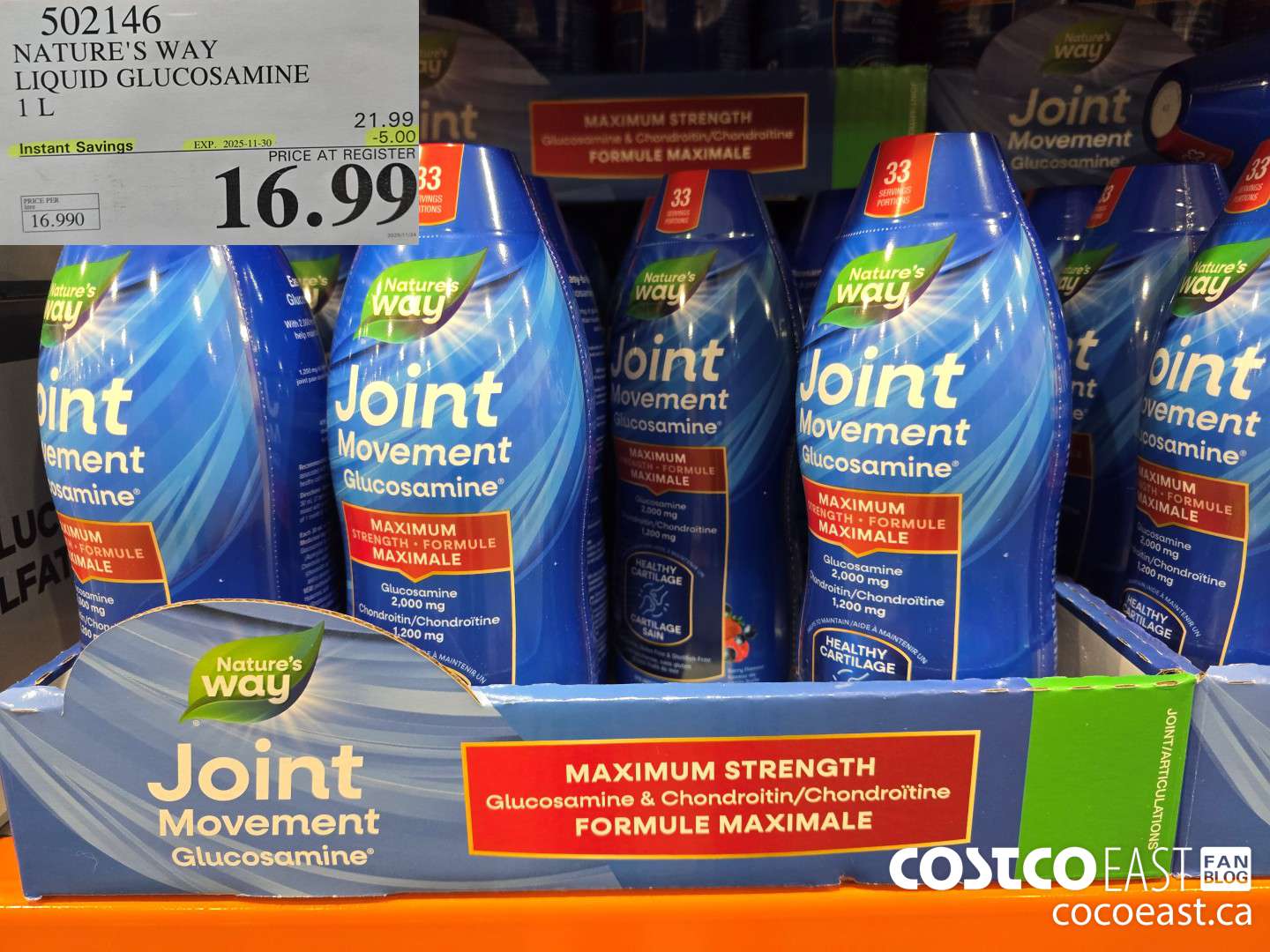 502146 NATURE'S WAY LIQUID GLUCOSAMINE 1L ($5.00 INSTANT SAVINGS EXPIRES ON 2025-11-30) $16.99