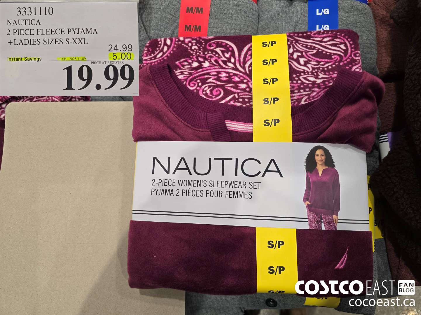 3331110 NAUTICA 2 PIECE FLEECE PYJAMA + LADIES SIZES S-XXL ($5.00 INSTANT SAVINGS EXPIRES ON 2025-11-09) $19.99