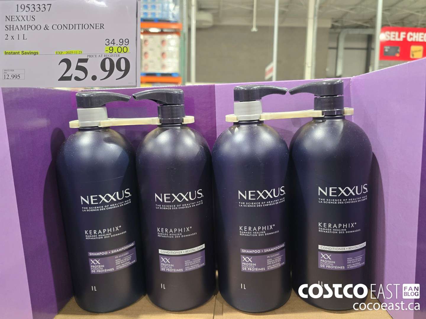1953337 NEXXUS SHAMPOO & CONDITIONER 2 X 1 L ($9.00 INSTANT SAVINGS EXPIRES ON 2025-11-23) $25.99