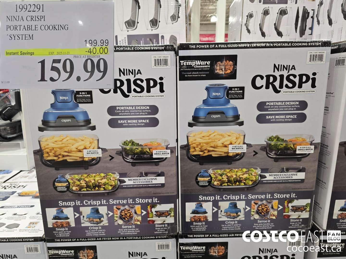 1992291 NINJA CRISPI PORTABLE COOKING SYSTEM ($40.00 INSTANT SAVINGS EXPIRES ON 2025-11-23) $159.99