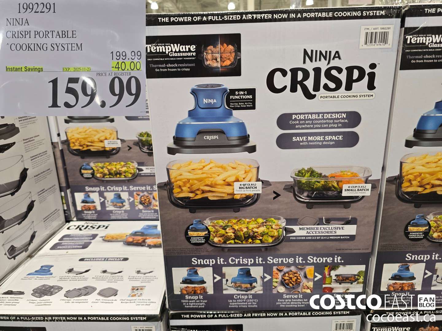 1992291 NINJA CRISPI PORTABLE COOKING SYSTEM ($40.00 INSTANT SAVINGS EXPIRES ON 2025-11-23) $159.99