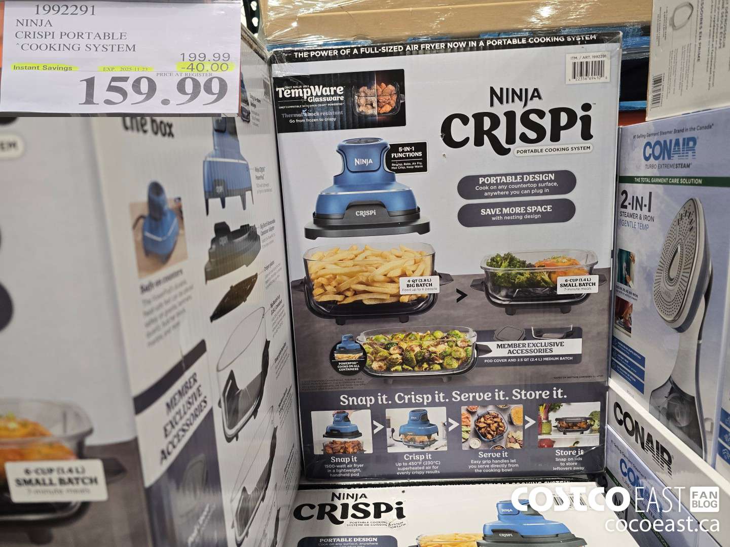 1992291 NINJA CRISPI PORTABLE COOKING SYSTEM ($40.00 INSTANT SAVINGS EXPIRES ON 2025-11-23) $159.99