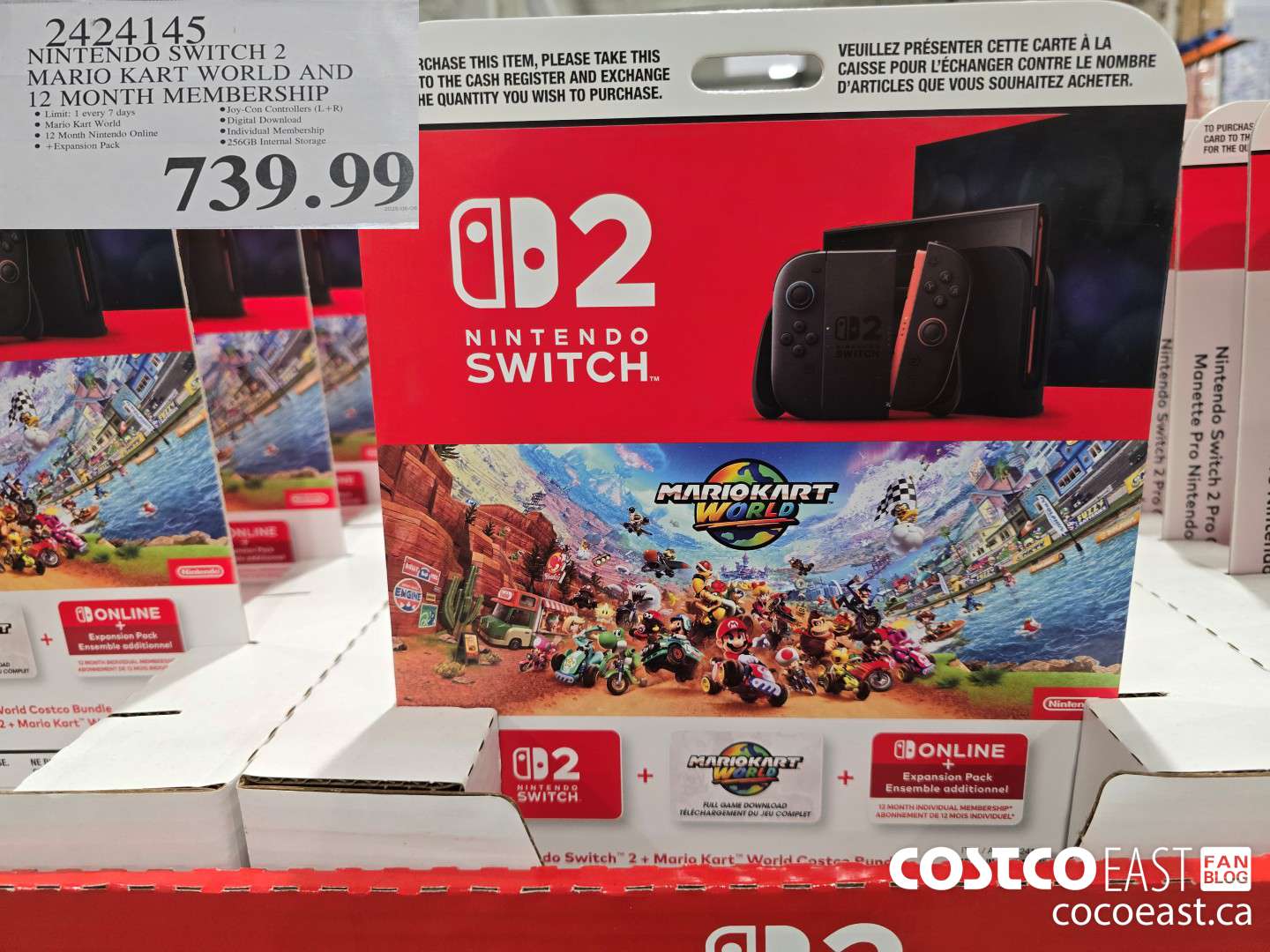 2424145 NINTENDO SWITCH 2 MARIO KART WORLD AND 12 MONTH MEMBERSHIP $739.99