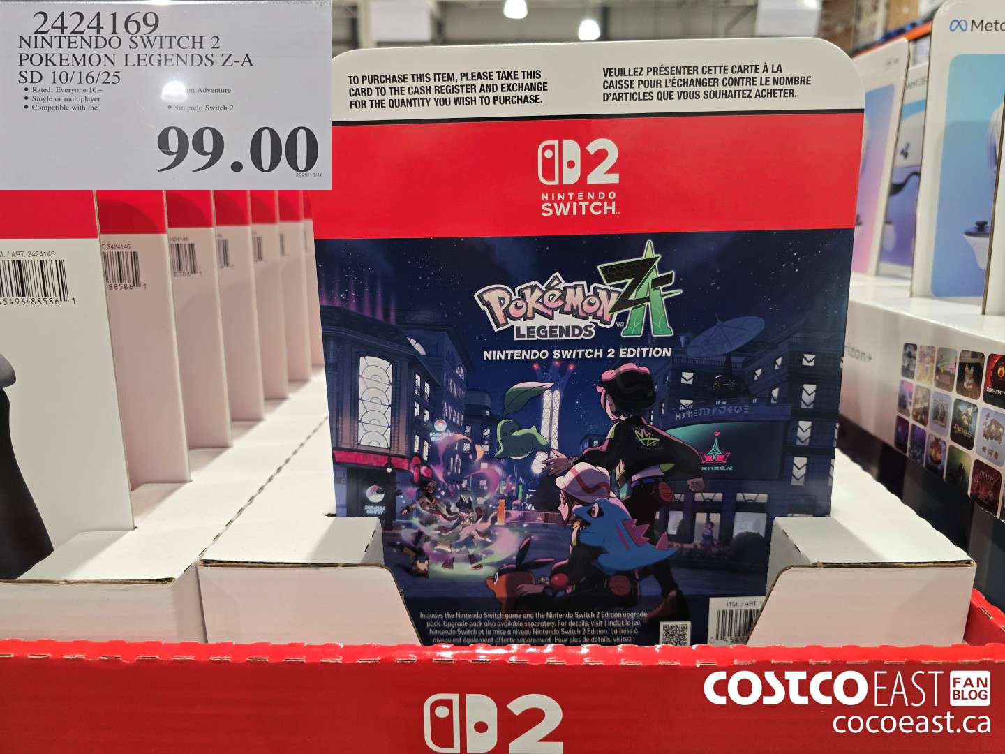 2424169 NINTENDO SWITCH 2 POKEMON LEGENDS Z-A SD 10/16/25 $99.00