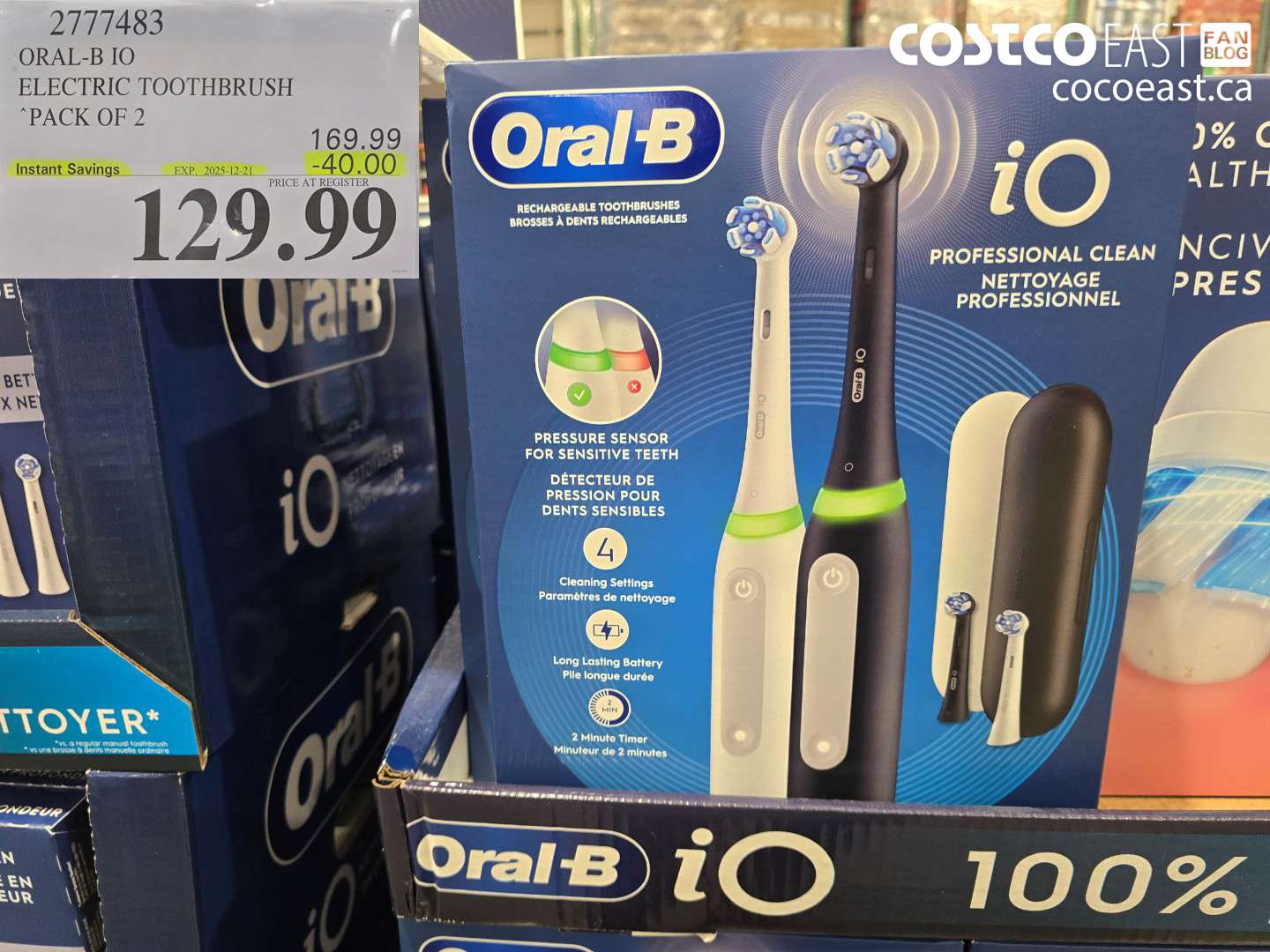 2777483 ORAL-B IO ELECTRIC TOOTHBRUSH “PACK OF 2 ($40.00 INSTANT SAVINGS EXPIRES ON 2025-12-21) $129.99