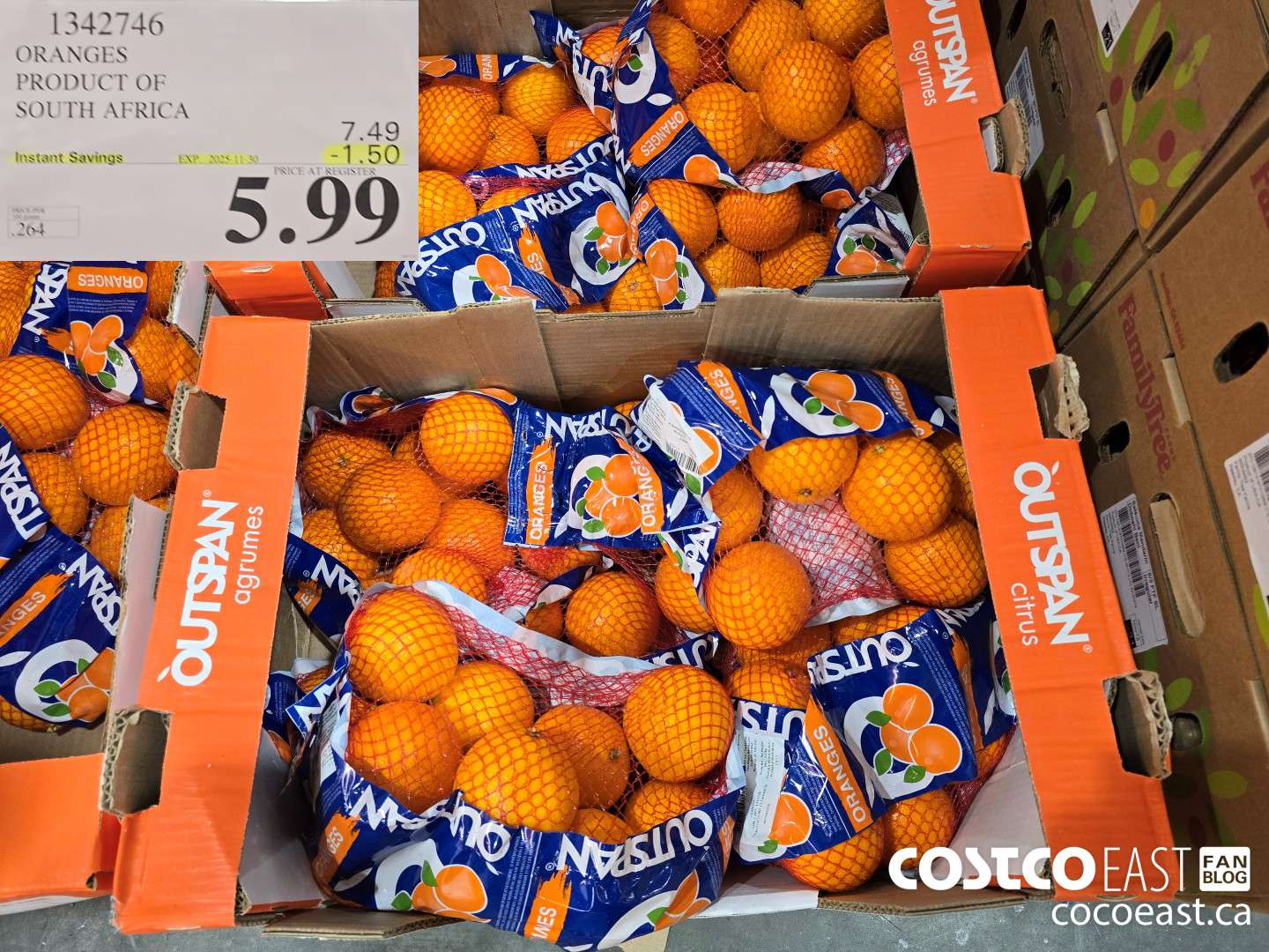 1342746 ORANGES PRODUCT OF SOUTH AFRICA ($1.50 INSTANT SAVINGS EXPIRES ON 2025-11-30) $5.99