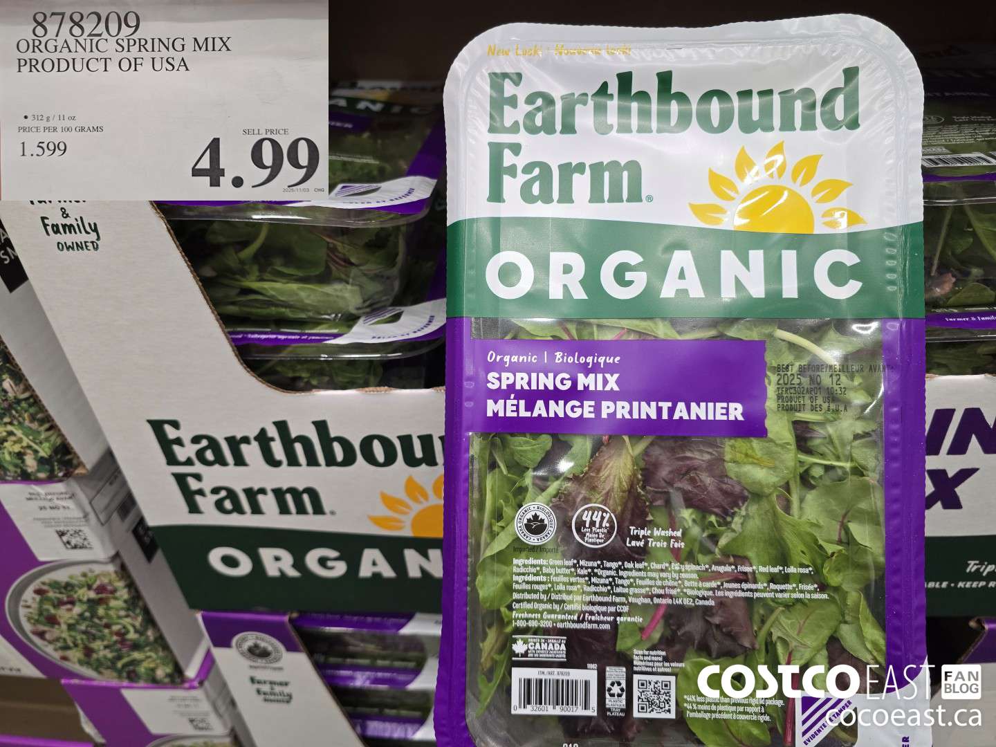 878209 ORGANIC SPRING MIX PRODUCT OF USA $4.99