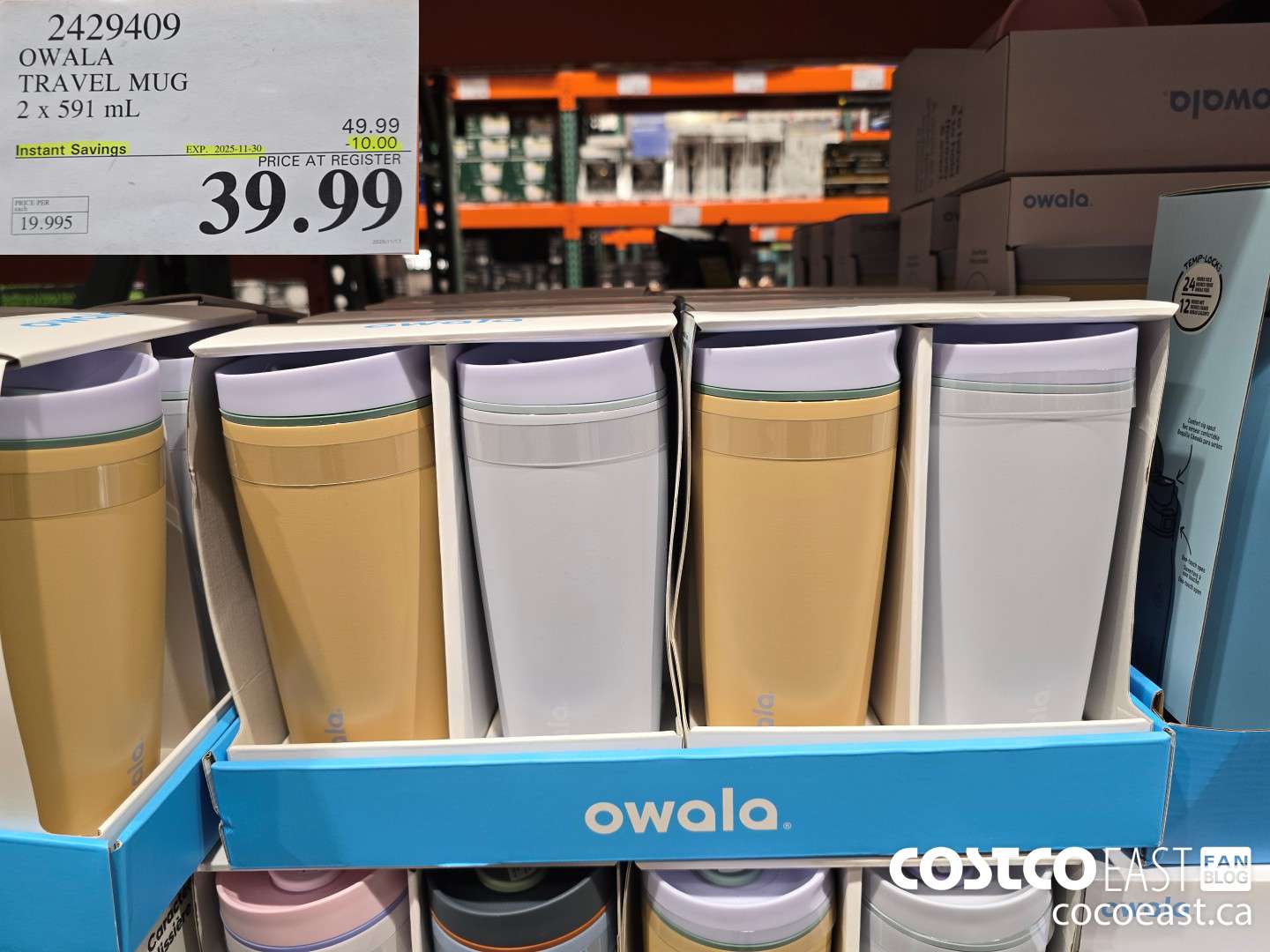 2429409 OWALA TRAVEL MUG 2 X 591 ML ($10.00 INSTANT SAVINGS EXPIRES ON 2025-11-30) $39.99