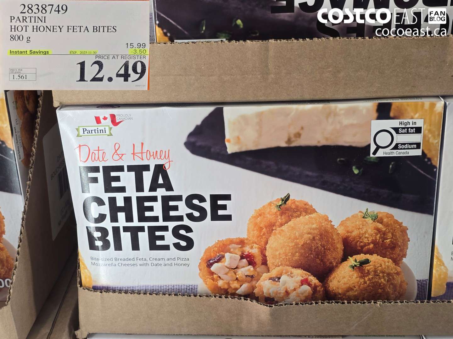2838749 PARTINI HOT HONEY FETA BITES 800 g ($3.50 INSTANT SAVINGS EXPIRES ON 2025-11-30) $12.49