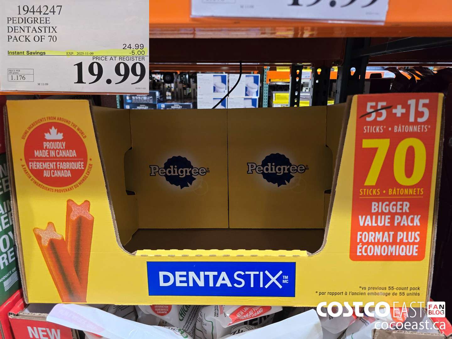 1944247 PEDIGREE DENTASTIX PACK OF 70 ($5.00 INSTANT SAVINGS EXPIRES ON 2025-11-09) $19.99