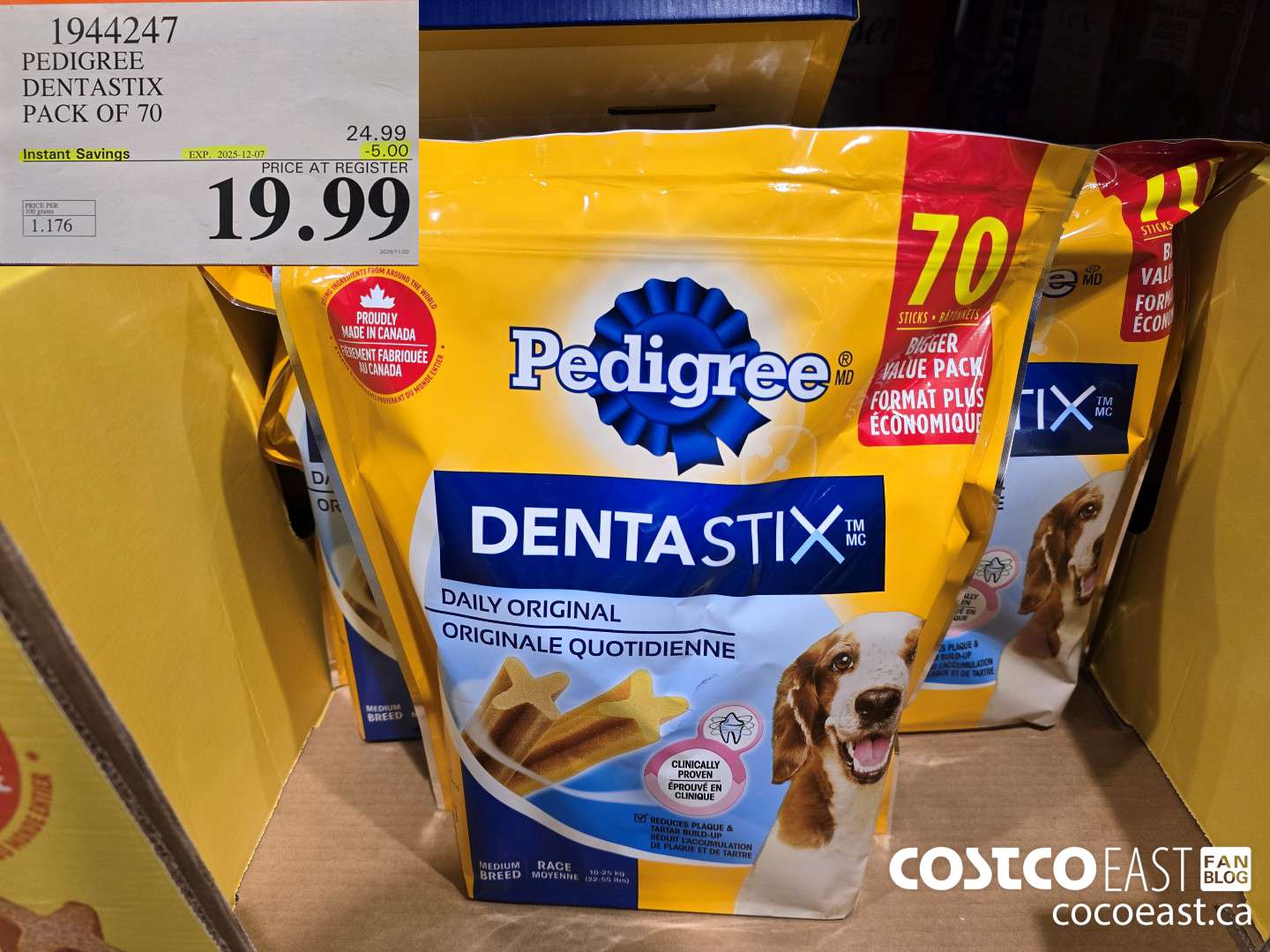 1944247 PEDIGREE DENTASTIX PACK OF 70 ($5.00 INSTANT SAVINGS EXPIRES ON 2025-12-07) $19.99