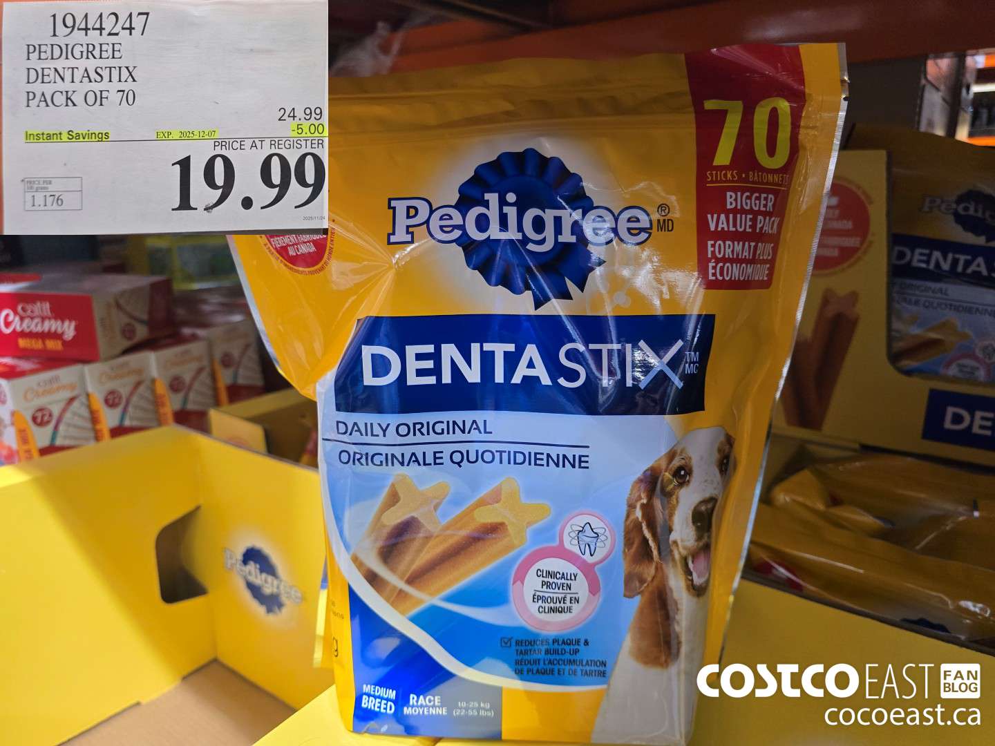 1944247 PEDIGREE DENTASTIX PACK OF 70 ($5.00 INSTANT SAVINGS EXPIRES ON 2025-12-07) $19.99