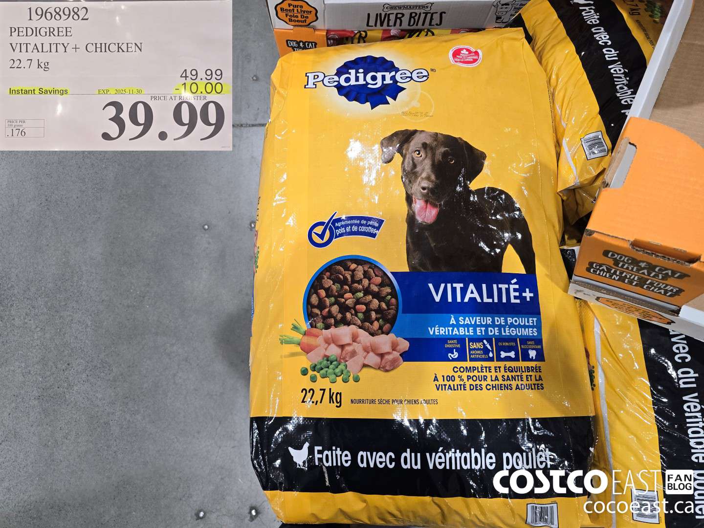 1968982 PEDIGREE VITALITY + CHICKEN 22.7 kg ($10.00 INSTANT SAVINGS EXPIRES ON 2025-11-30) $39.99
