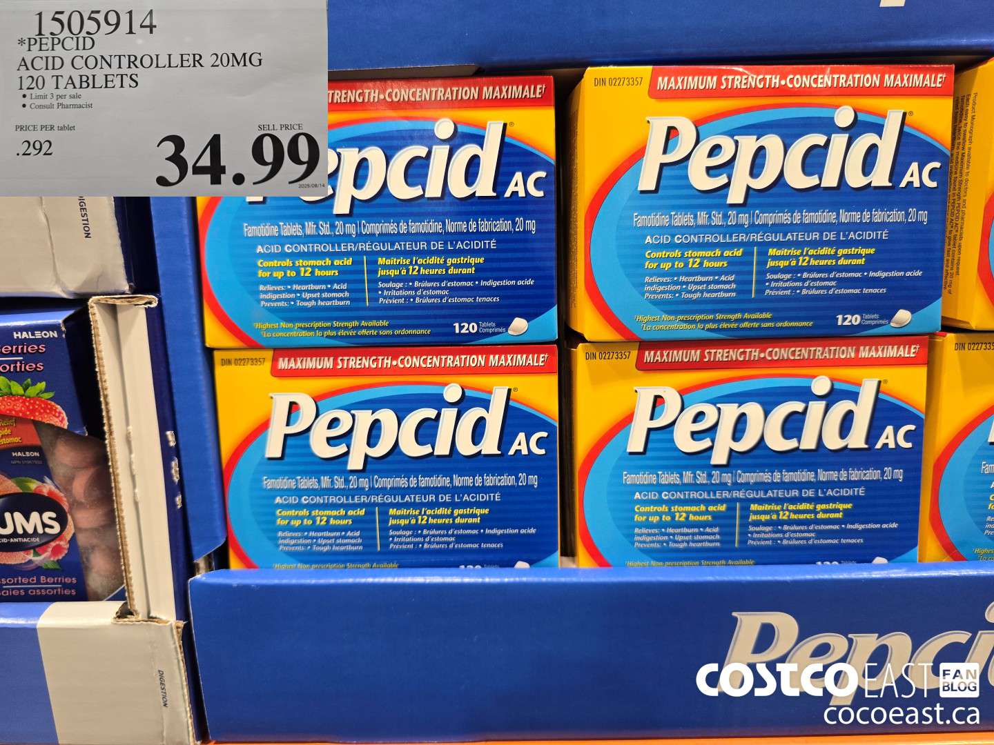 1505914 PEPCID ACID CONTROLLER 20MG 120 TABLETS $34.99