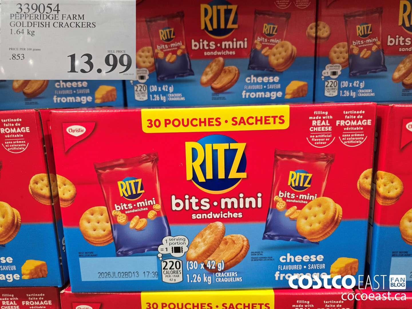 339054 PEPPERIDGE FARM GOLDFISH CHEDDAR 1.64 KG $13.99