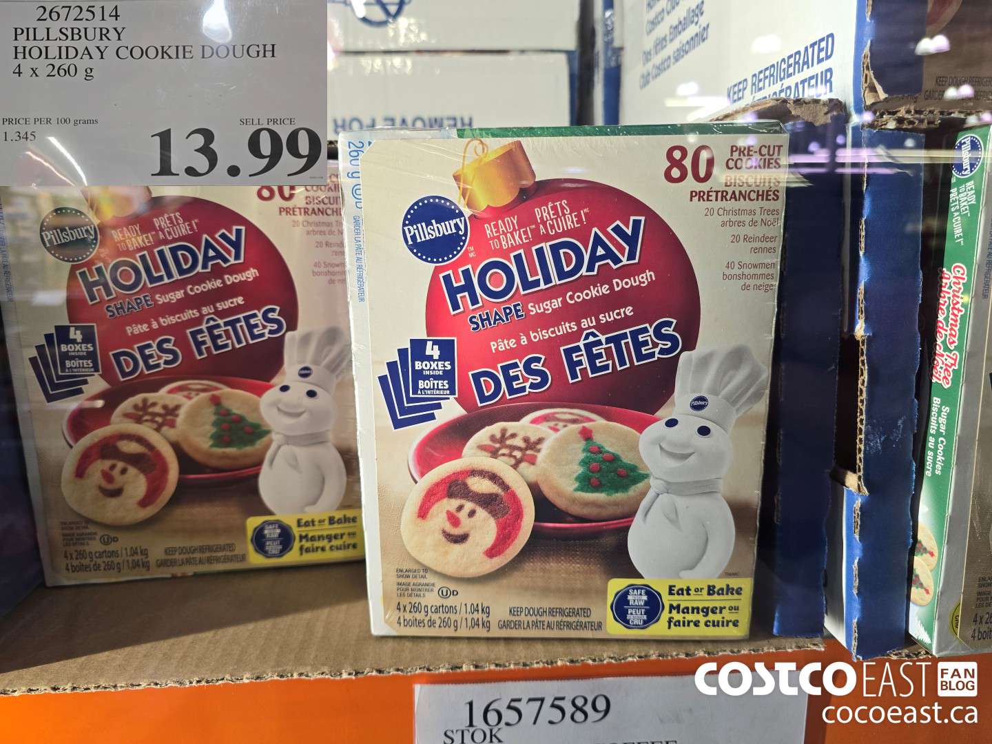 2672514 PILLSBURY HOLIDAY COOKIE DOUGH 4 X 260 g $13.99