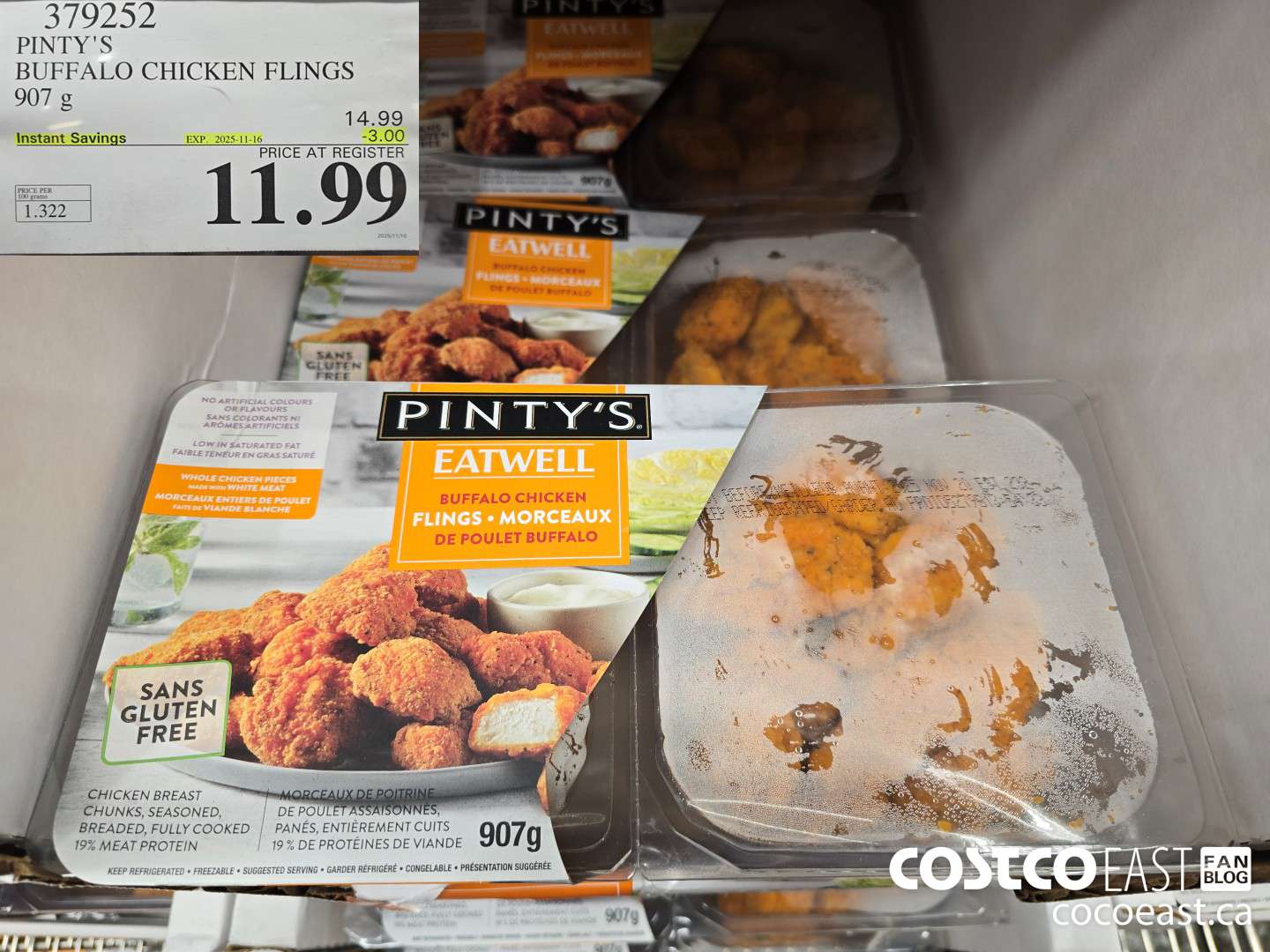 379252 PINTY'S BUFFALO CHICKEN FLINGS 907 g ($3.00 INSTANT SAVINGS EXPIRES ON 2025-11-16) $11.99