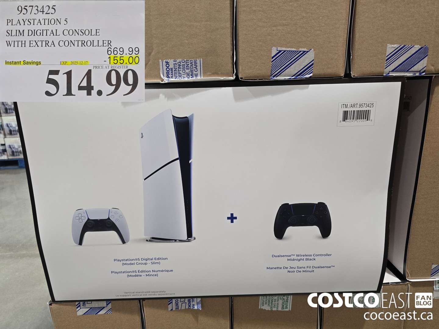 9573425 PLAYSTATION 5 SLIM DIGITAL CONSOLE WITH EXTRA CONTROLLER ($155.00 INSTANT SAVINGS EXPIRES ON 2025-12-17) $514.99