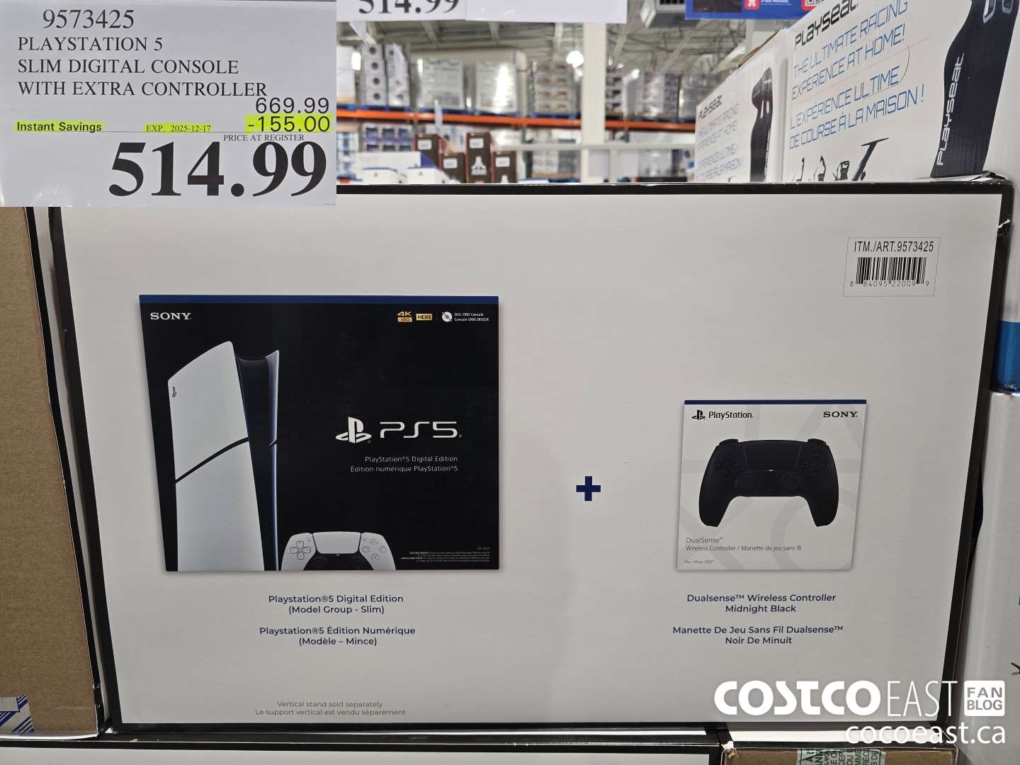 9573425 PLAYSTATION 5 SLIM DIGITAL CONSOLE WITH EXTRA CONTROLLER ($155.00 INSTANT SAVINGS EXPIRES ON 2025-12-17) $514.99