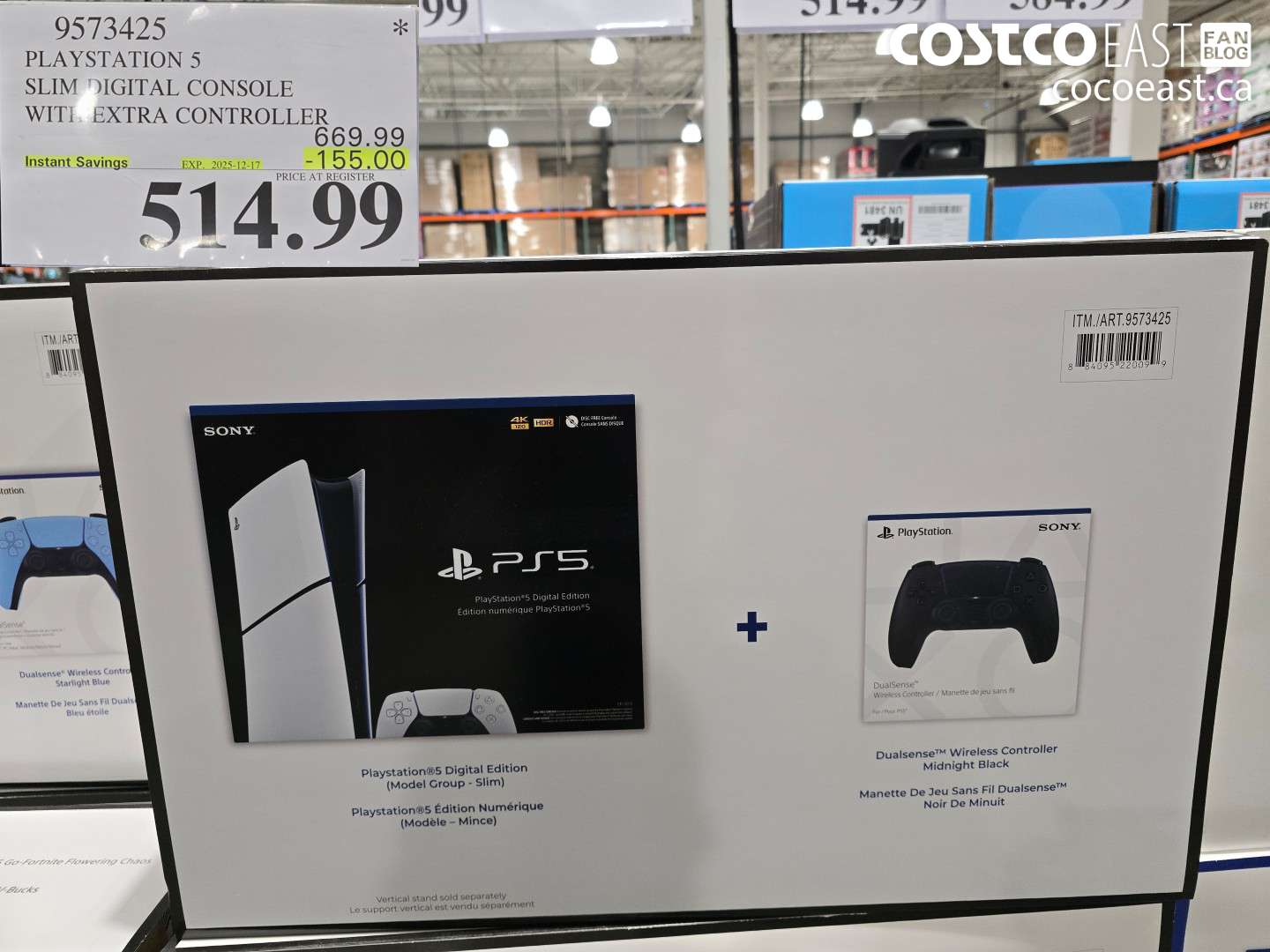 9573425 PLAYSTATION 5 SLIM DIGITAL CONSOLE WITH EXTRA CONTROLLER ($155.00 INSTANT SAVINGS EXPIRES ON 2025-12-17) $514.99