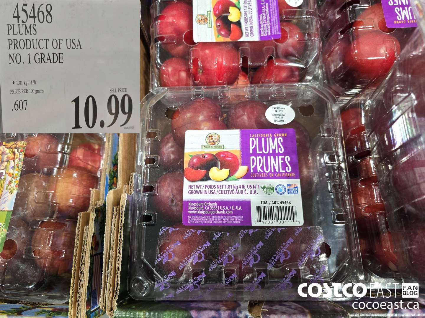 45468 PLUMS PRODUCT OF USA NO.1 GRADE $10.99