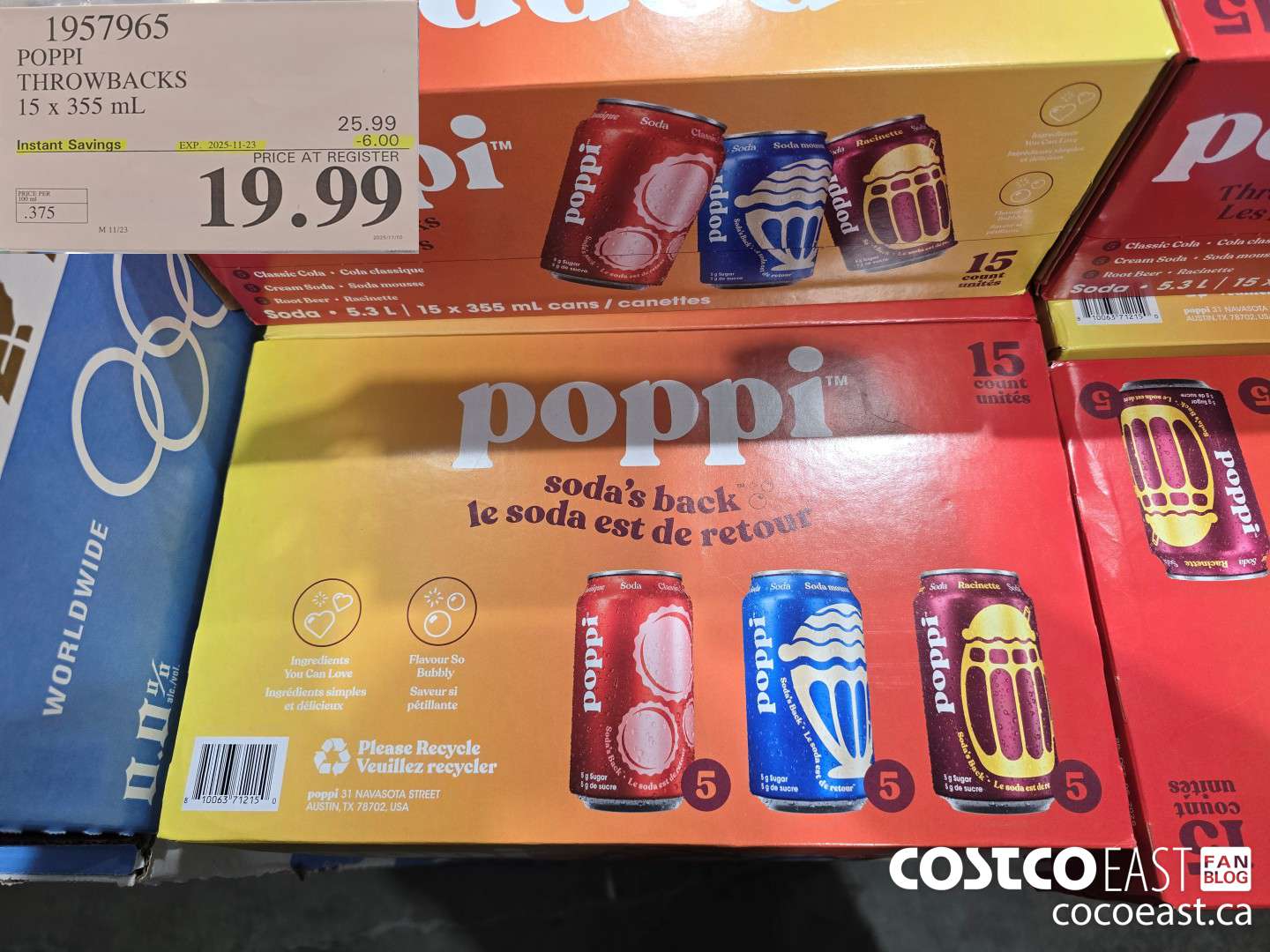 1957965 POPPI THROWBACKS 15 X 355 ML ($6.00 INSTANT SAVINGS EXPIRES ON 2025-11-23) $19.99